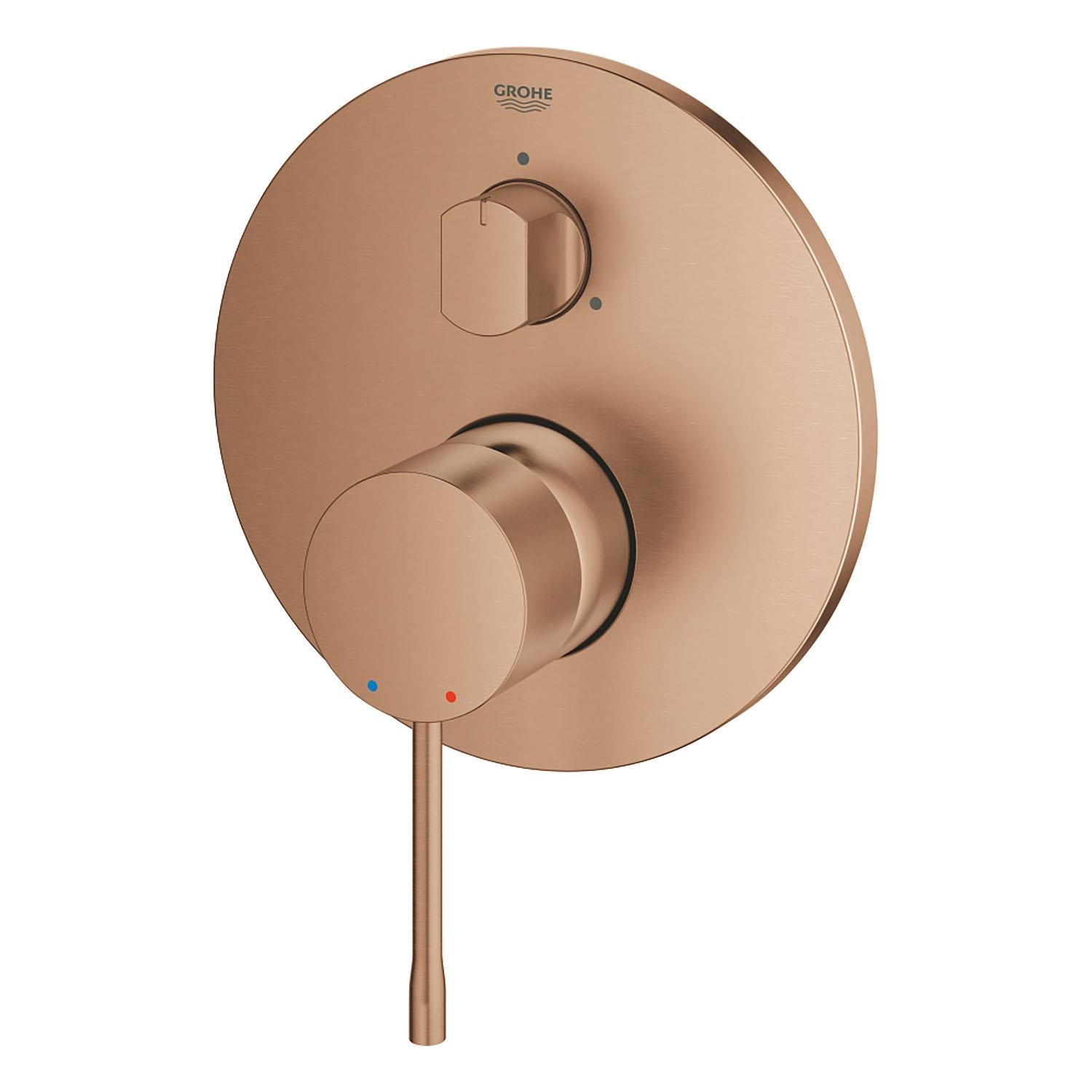 Grohe Essence Ankastre Banyo/Duş Bataryası (Sıva Üstü Grubu), 3 Yollu, Fırçalı Bakır - 24092DL1 - 24092DL1