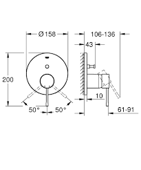 Grohe Essence Ankastre Banyo/Duş Bataryası (Sıva Üstü Grubu), Fırçalı Sert Grafit - 24167AL1 - 24167AL1