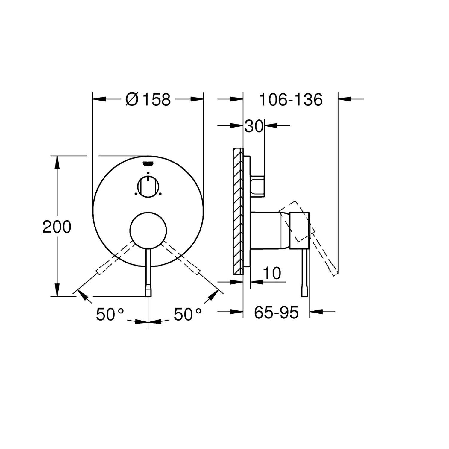 Grohe Essence Ankastre Banyo/Duş Bataryası (Sıva Üstü Grubu), 3 Yollu, Bakır - 24169DA1 - 24169DA1