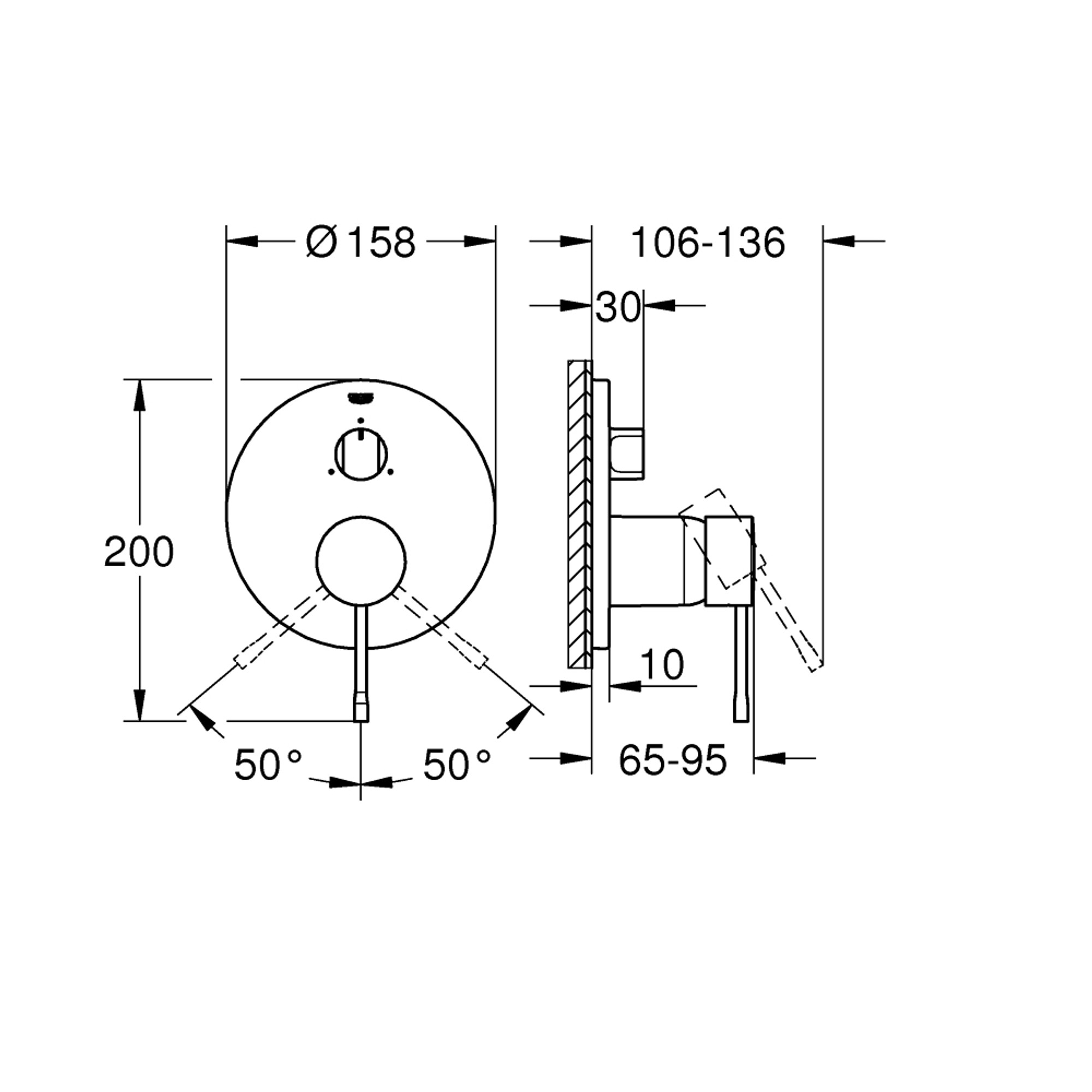 Grohe Essence Ankastre Banyo/Duş Bataryası (Sıva Üstü Grubu) 3 Yollu Fırçalı Altın 24092GN1