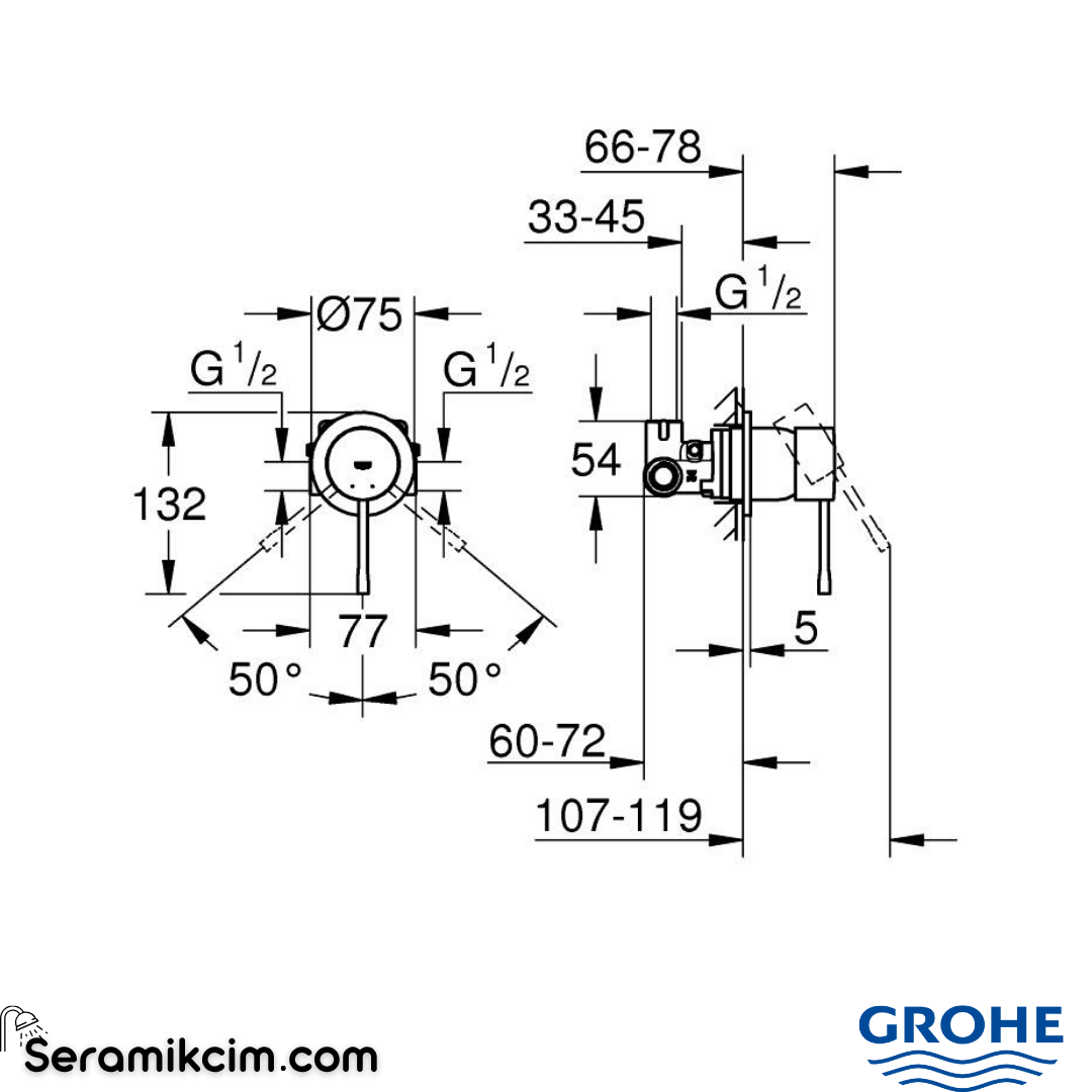 Grohe Essence Ankastre Duş Bataryası Krom 29197000