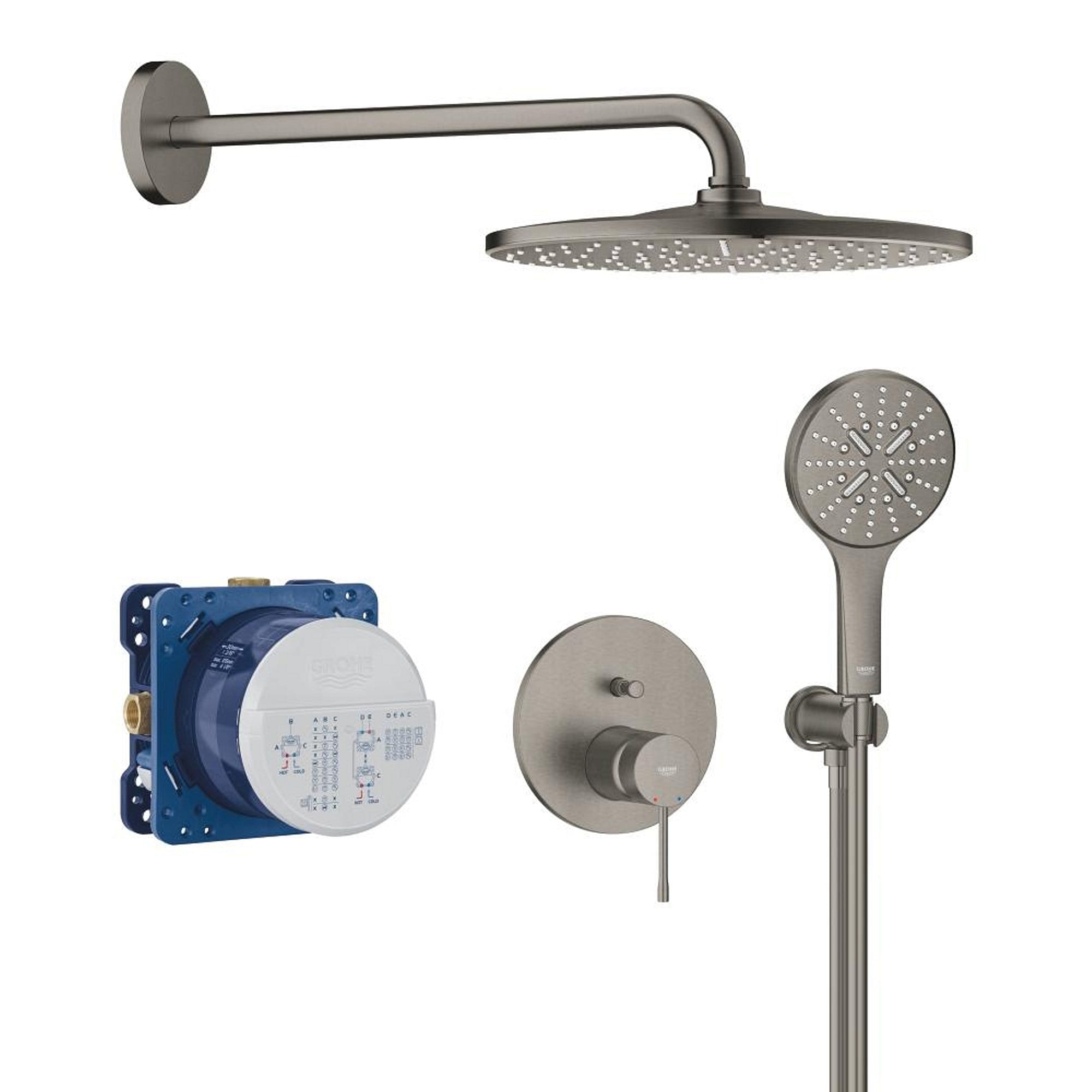 Grohe Essence Ankastre Duş Sistemi Rainshower Mono 310 Fırçalı Sert Grafit 25287AL0
