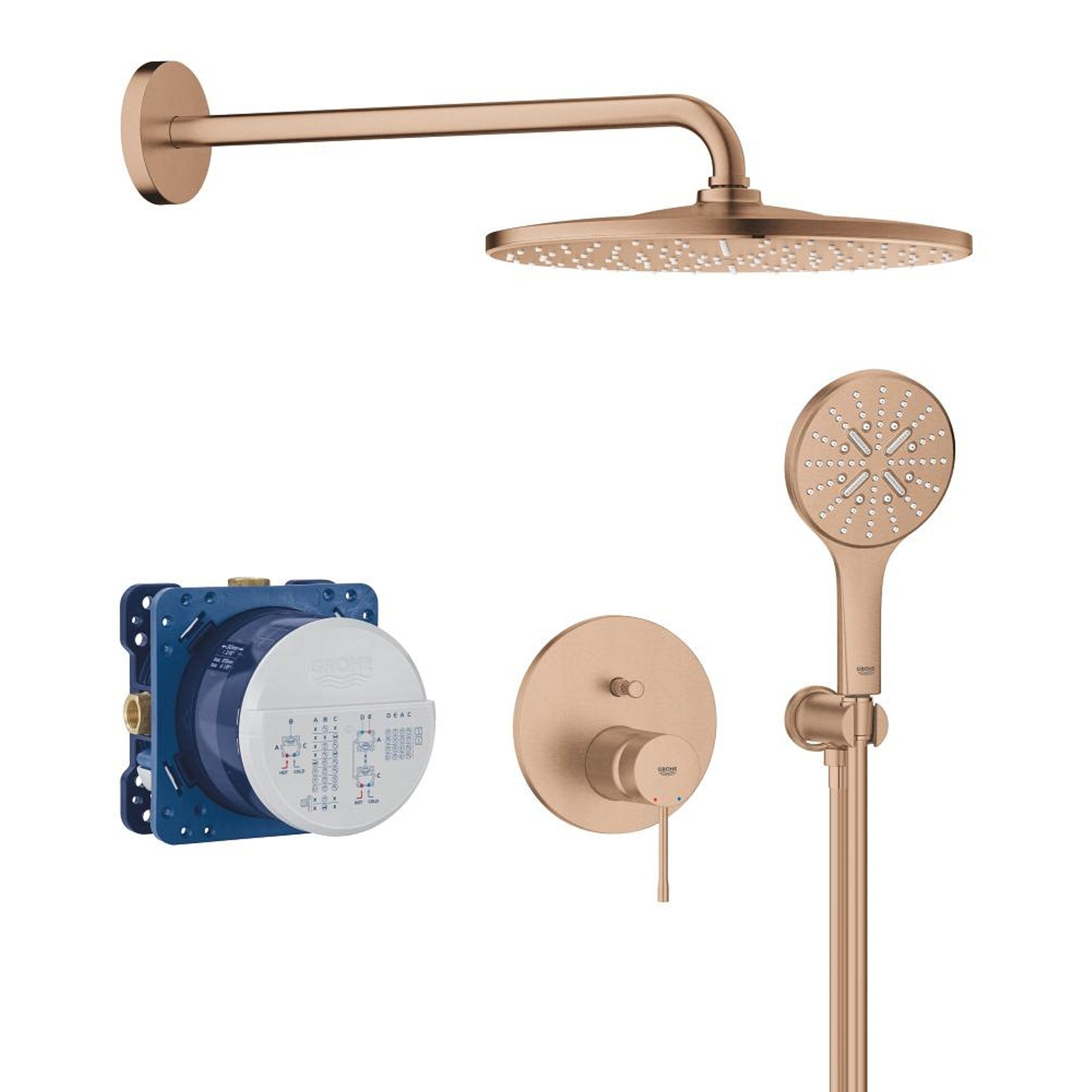 Grohe Essence Ankastre Duş Sistemi Rainshower Mono 310 Fırçalı Bakır 25287DL0
