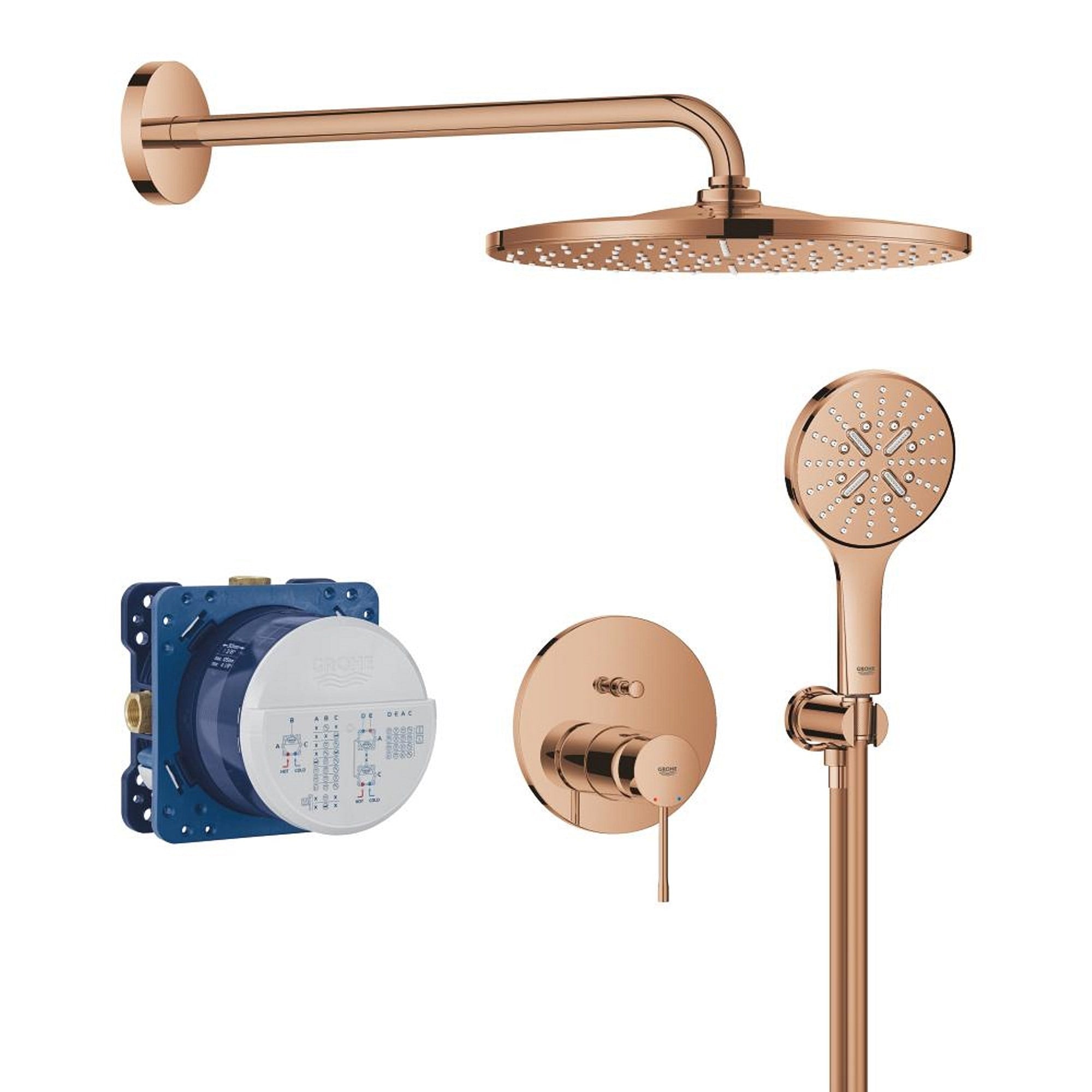 Grohe Essence Ankastre Duş Sistemi Rainshower Mono 310 Parlak Bakır 25287DA0