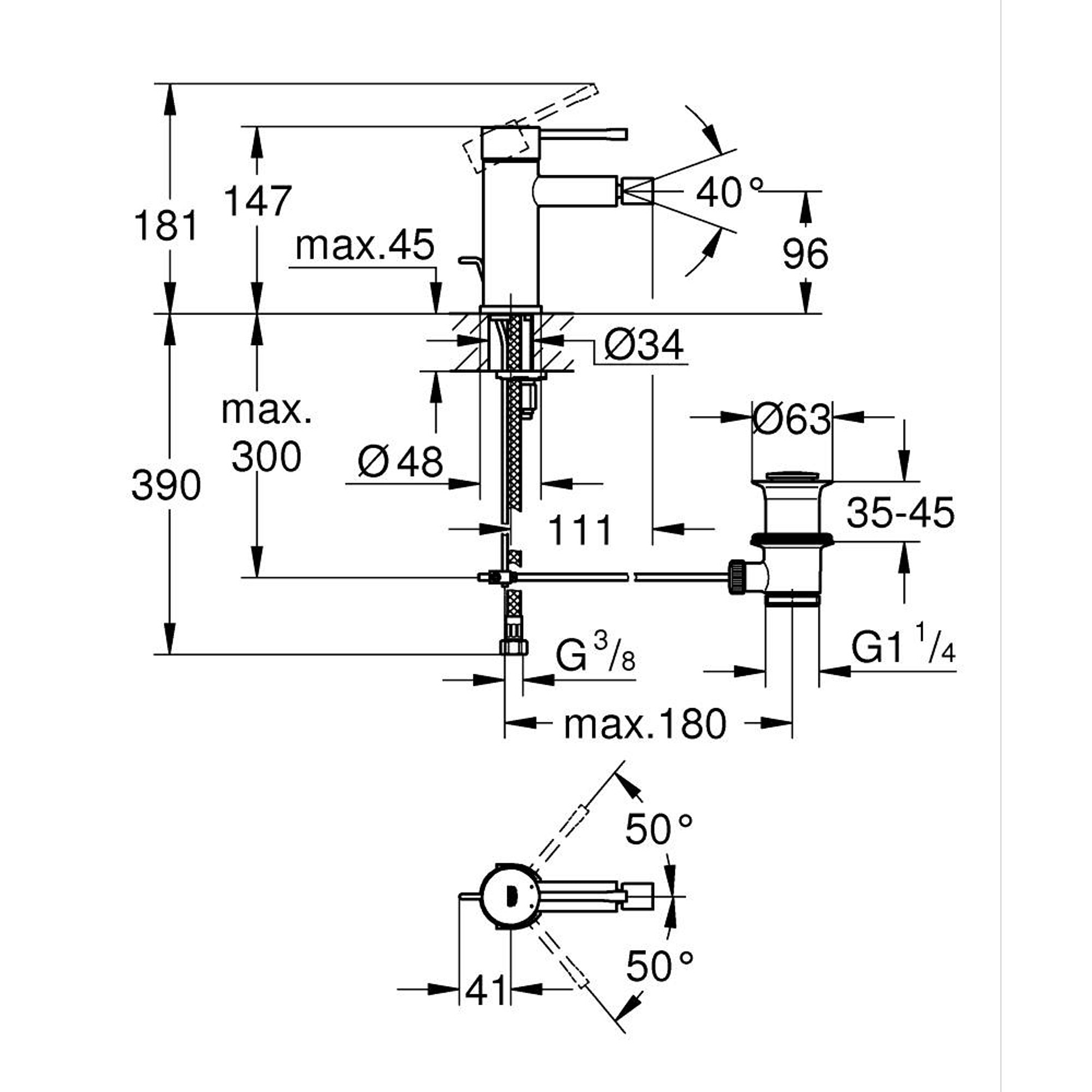 Grohe Essence Bide Bataryası S Boy Fırçalı Altın 24178GN1