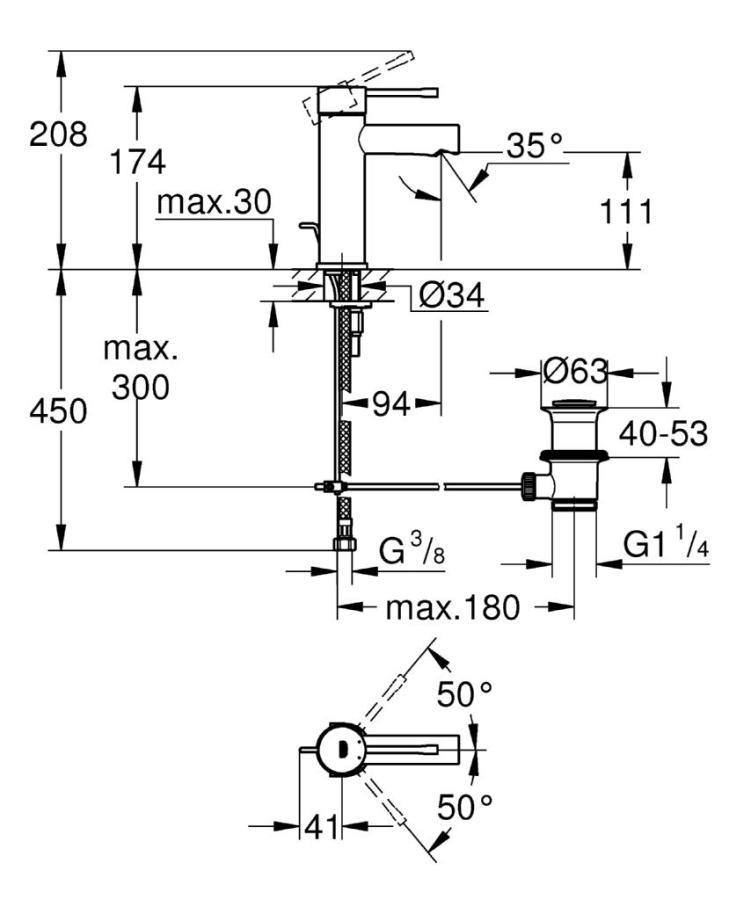 Grohe Essence Lavabo Bataryası (Sifon Kumandalı) - 32898001