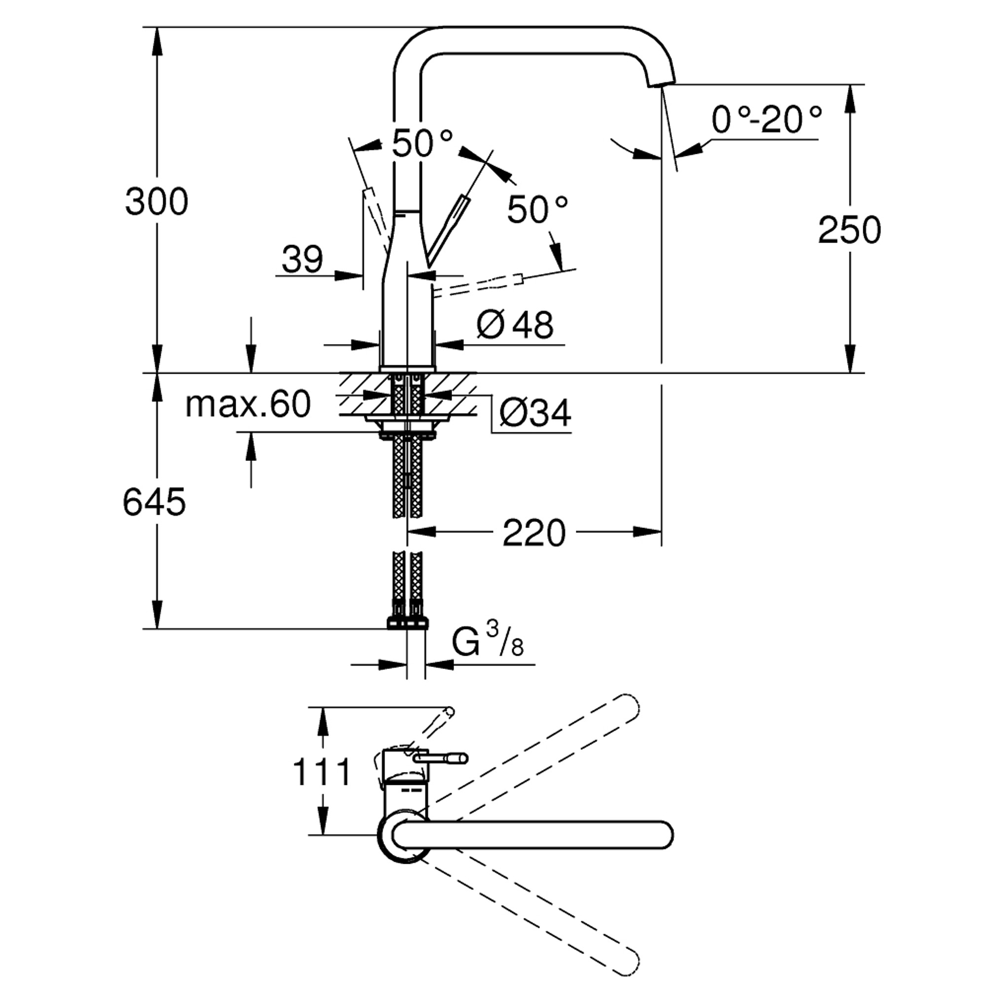 Grohe Essence Mutfak Bataryası Parlak Altın 30505GL0
