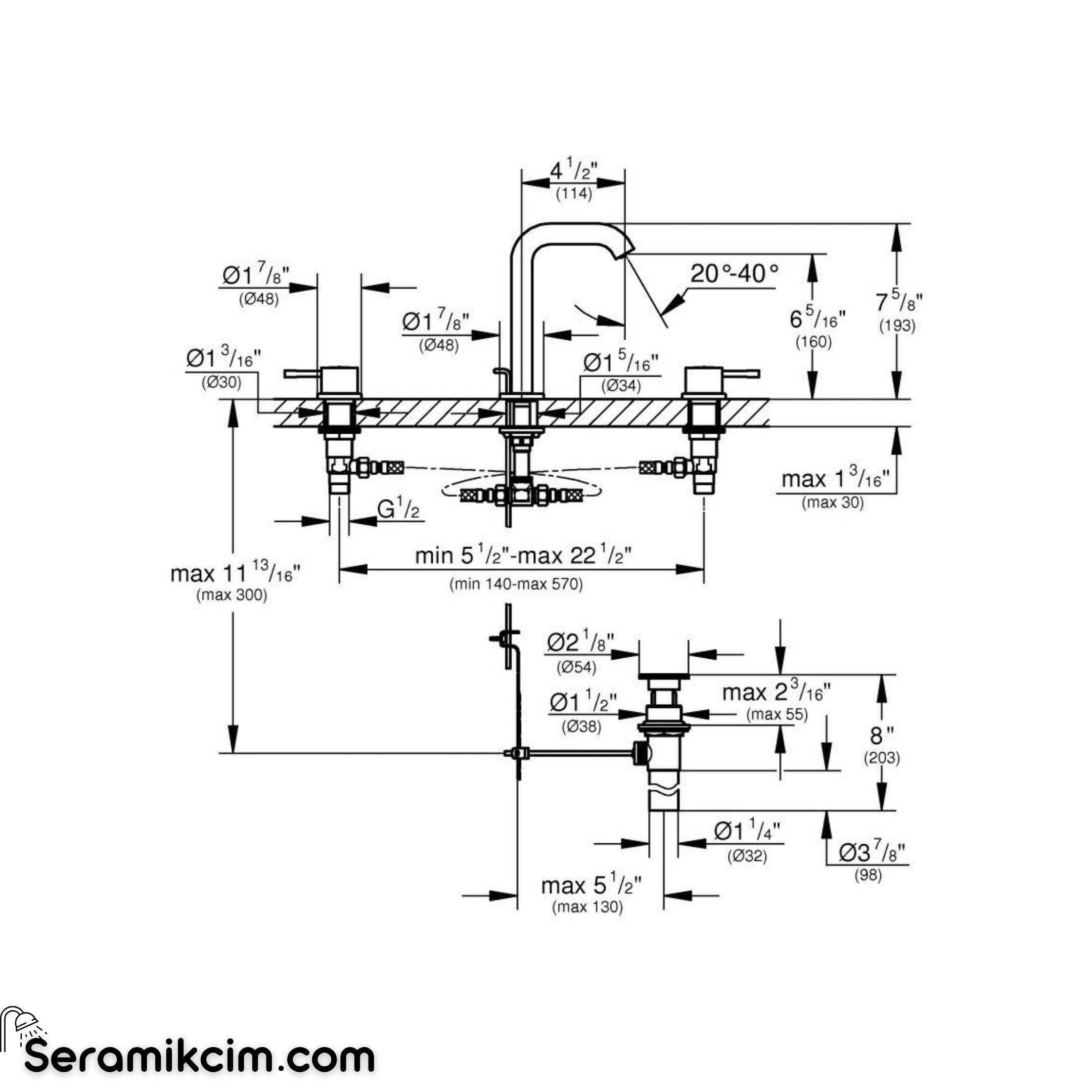 Grohe Essence New 2hdl basin 3-h US 20297GNA 