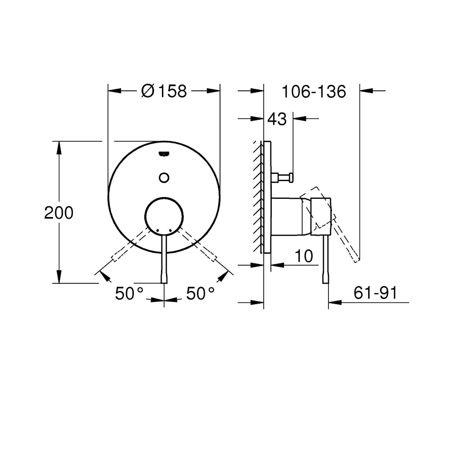 Grohe Essence New Ankastre Banyo/Duş Bataryası (Sıva Üstü Grubu), Bakır - 24058DA1 - 24058DA1
