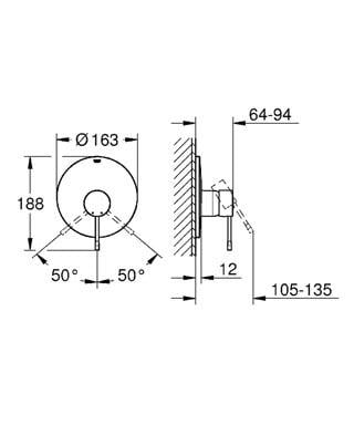 Grohe Essence New Ankastre Duş Bataryası (Sıva Üstü Grubu) - 19286001