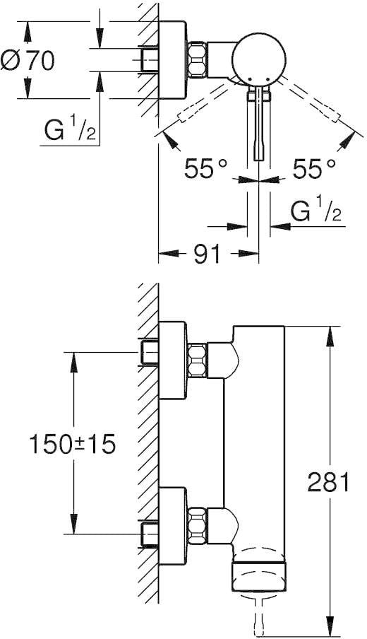 Grohe Essence New Duş Bataryası, Paslanmaz Çelik - 33636DC1