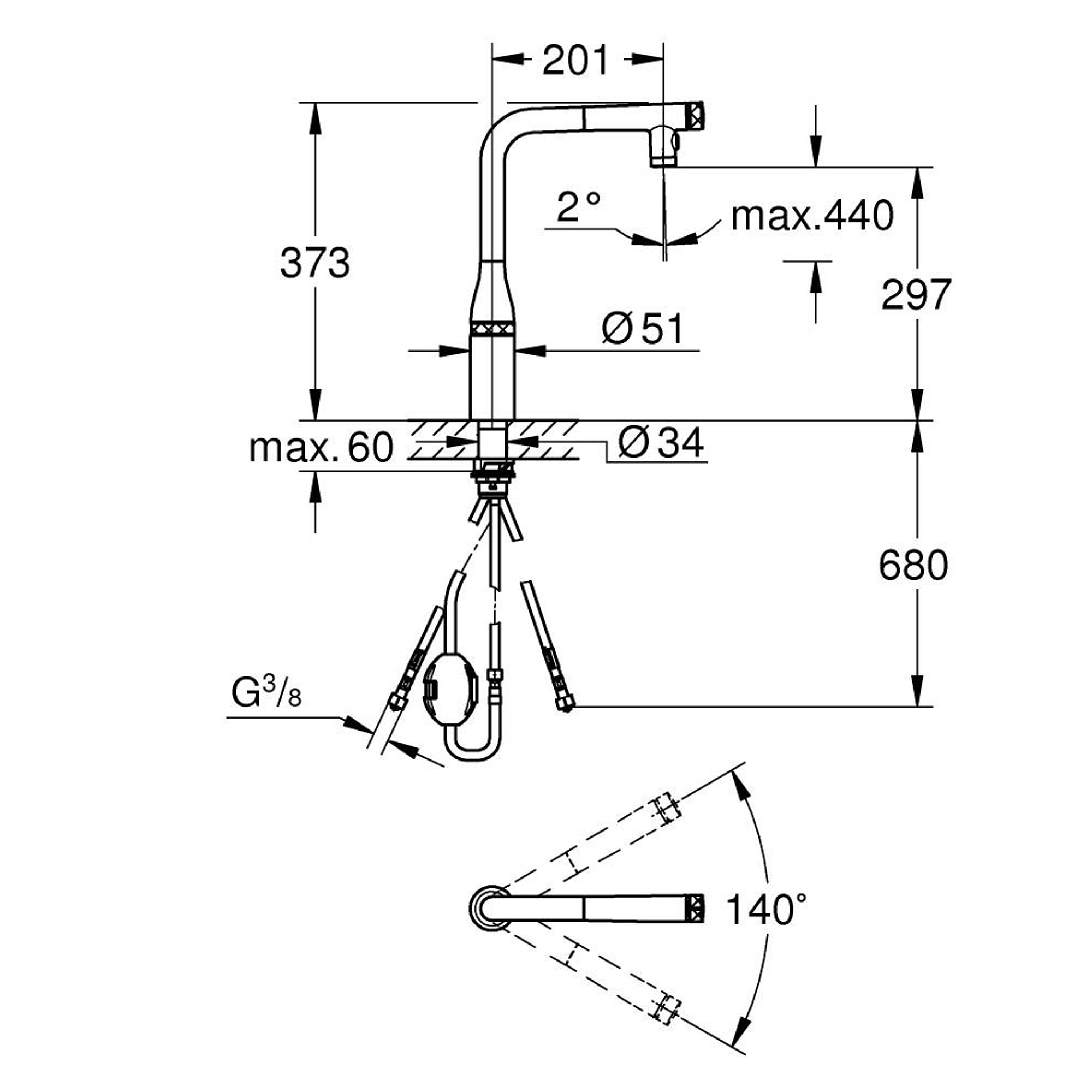Grohe Essence SmartControl SmartControl Mutfak Bataryası Paslanmaz Çelik 31892DC0