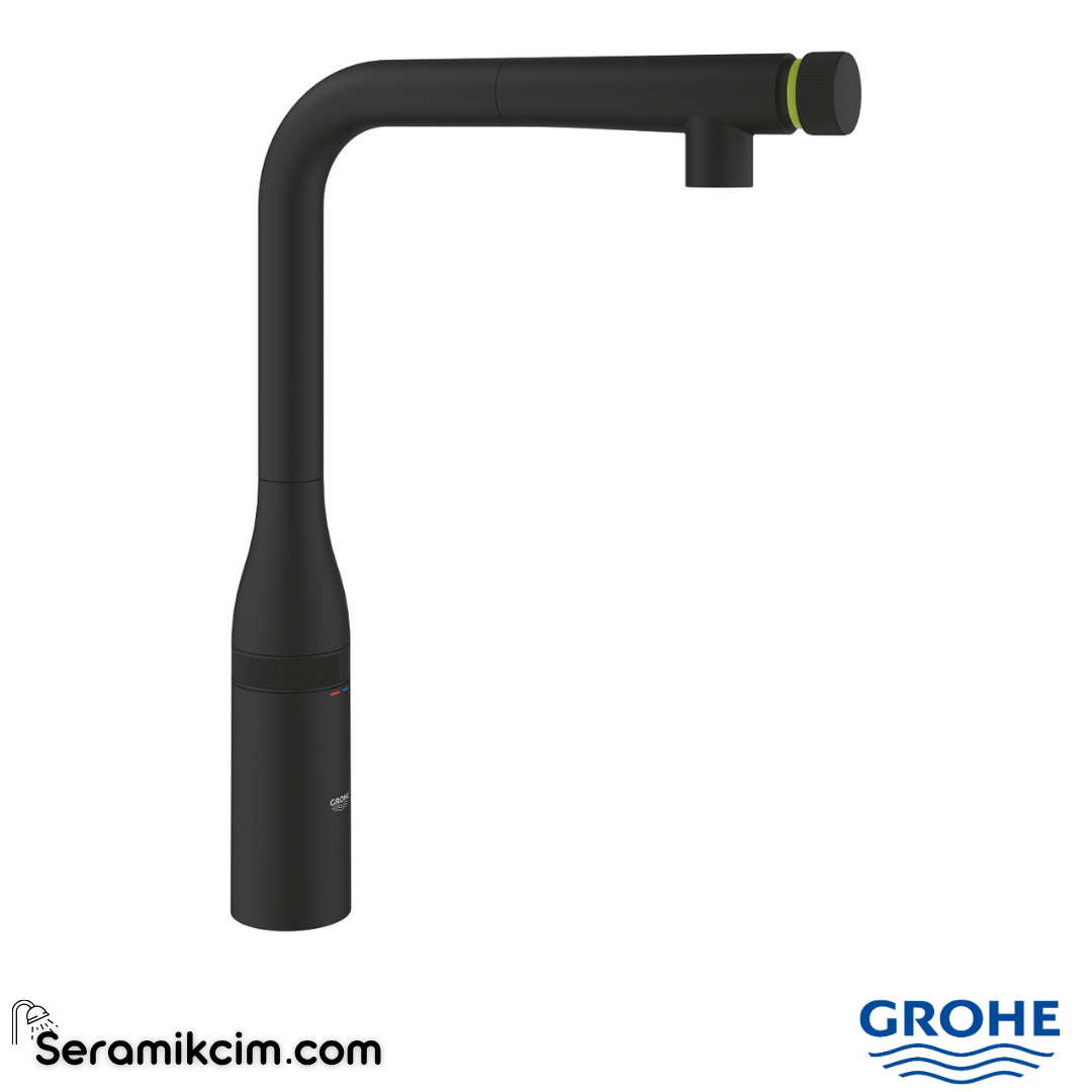 Grohe Essence SmartControl Spiralli Eviye Bataryası, Mat Siyah 31928KF0