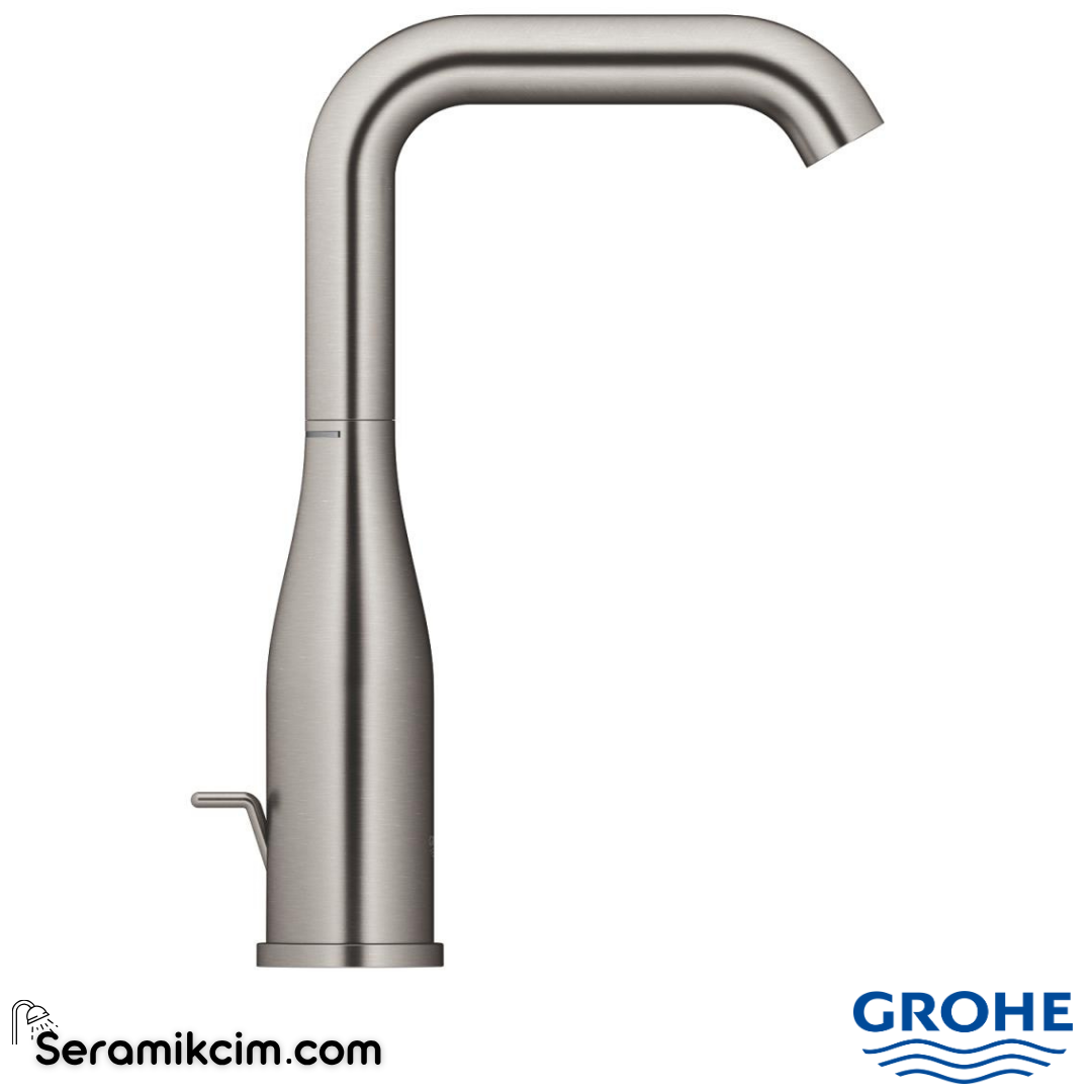Grohe Essence Yüksek Lavabo Bataryası, Sifon Kumandalı, Fırçalı Sert Grafit 24174AL1 - 24174AL1