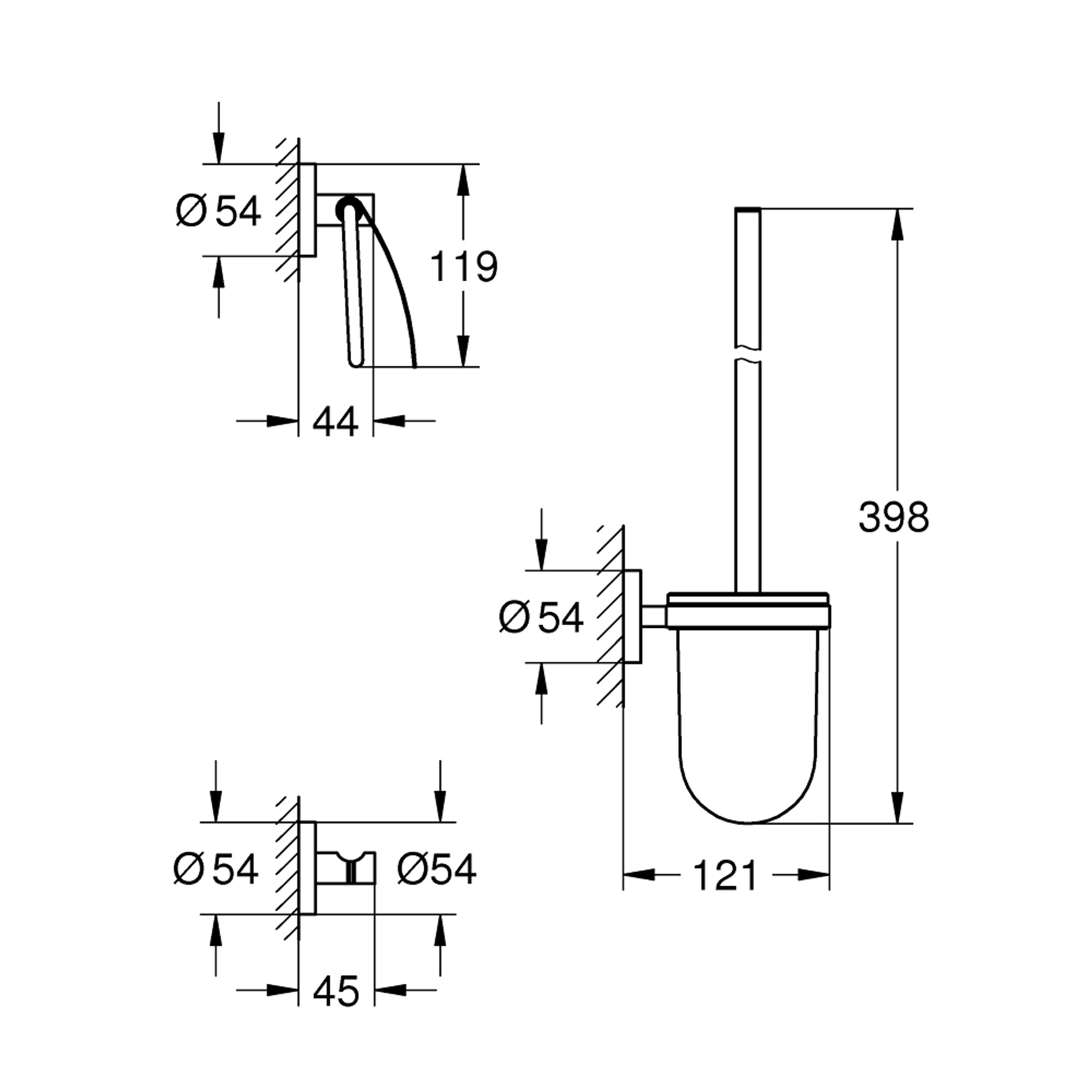 Grohe Essentials 3 Parça Klozet Seti Paslanmaz Çelik 40407DC1