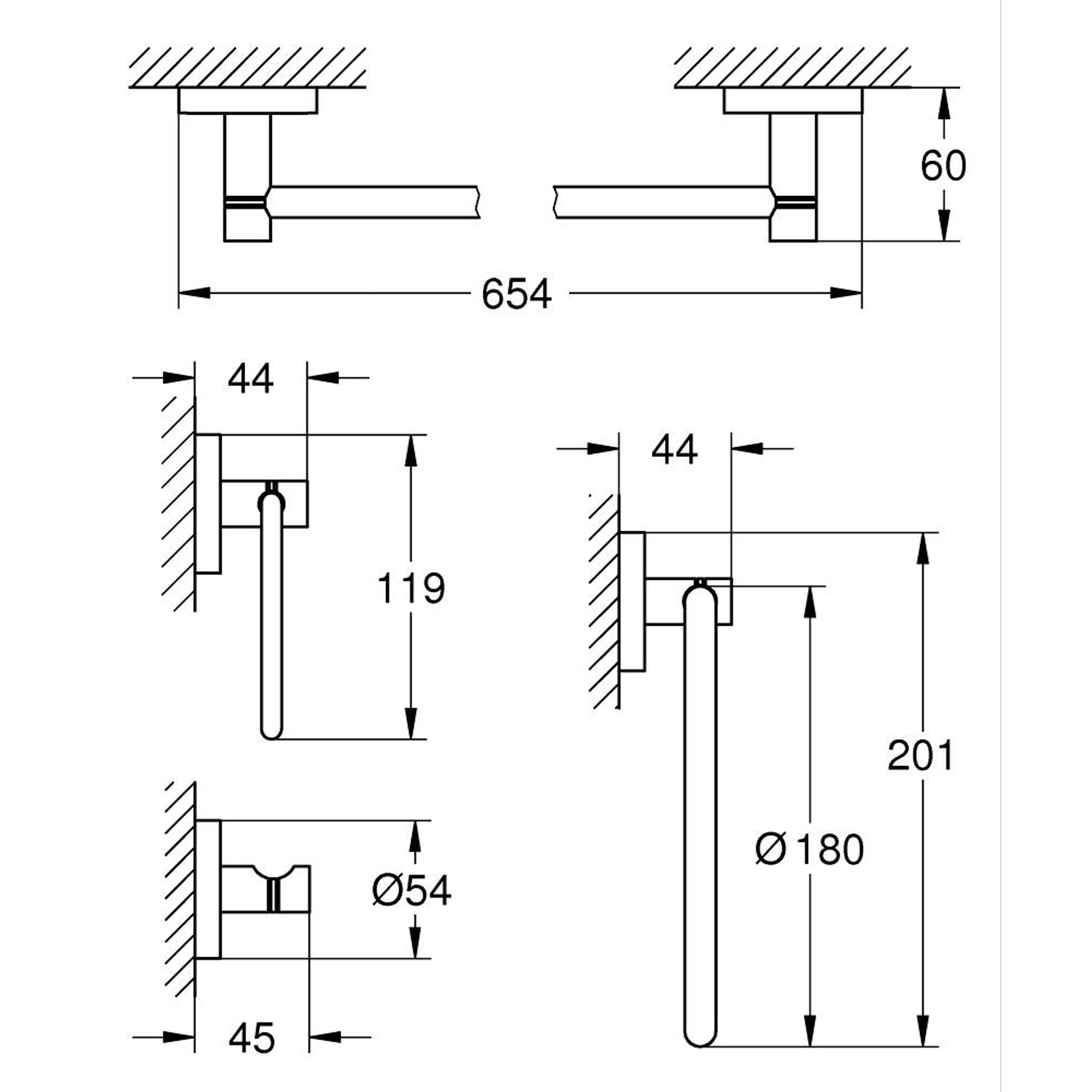Grohe Essentials 4 Parça Banyo Aksesuar Seti Krom 40823001