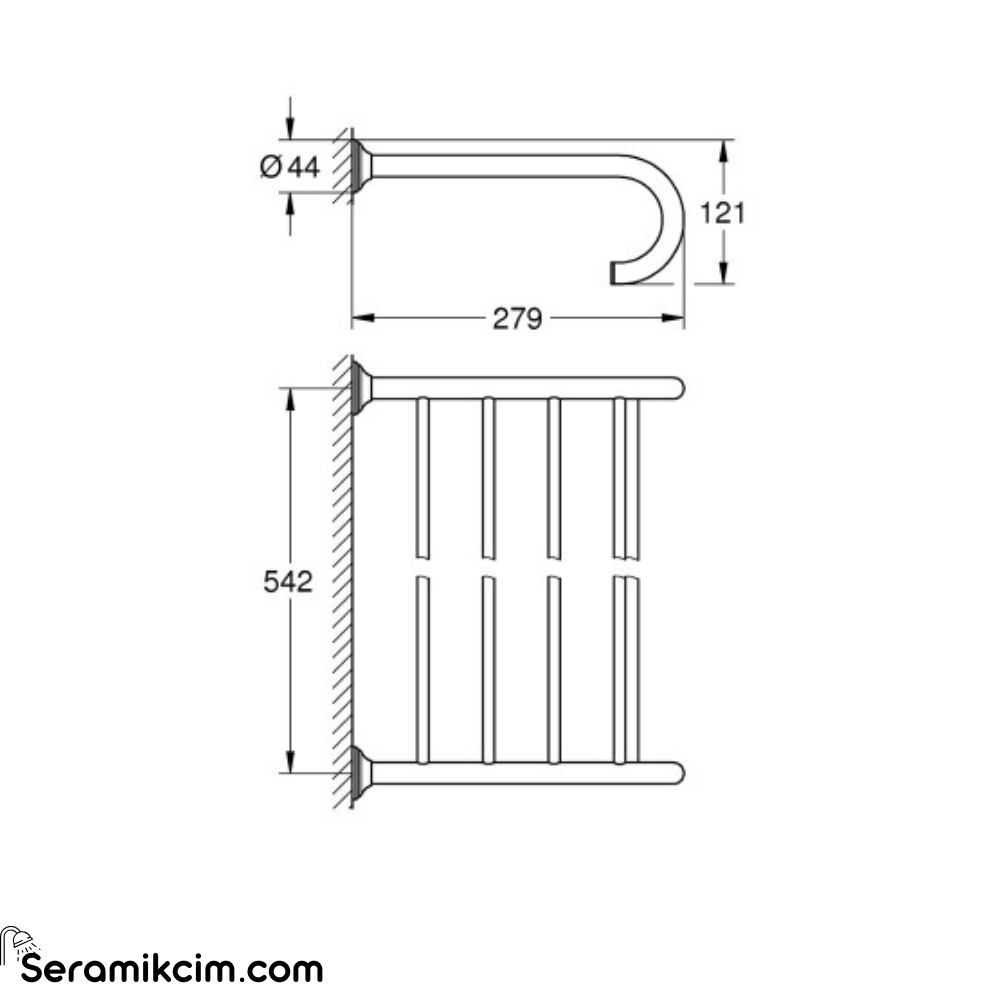 Grohe Essentials Authentic Havlu Rafı Krom 40660001