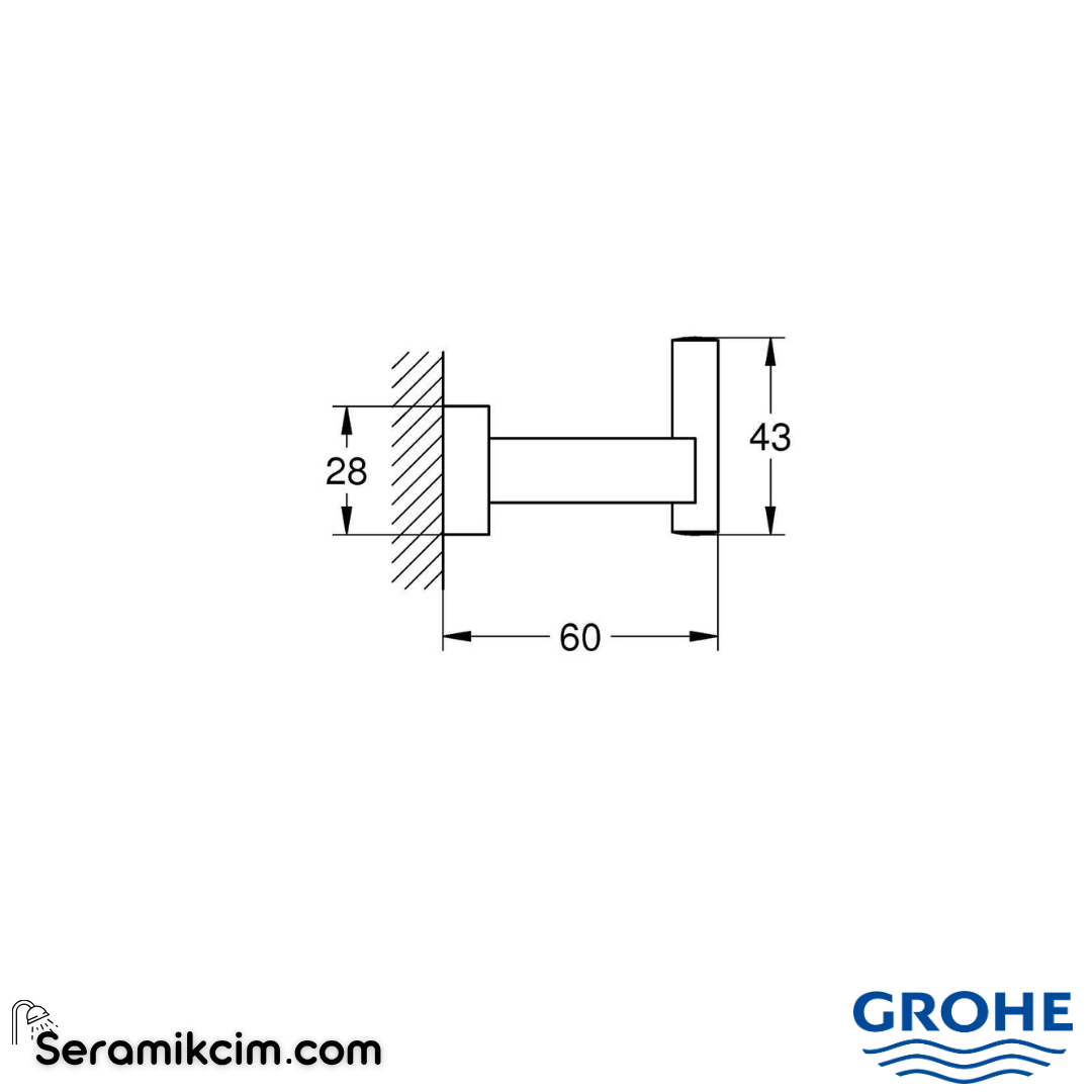 Grohe Essentials Cube Askı, Paslanmaz Çelik 40511DC1 - 40511DC1