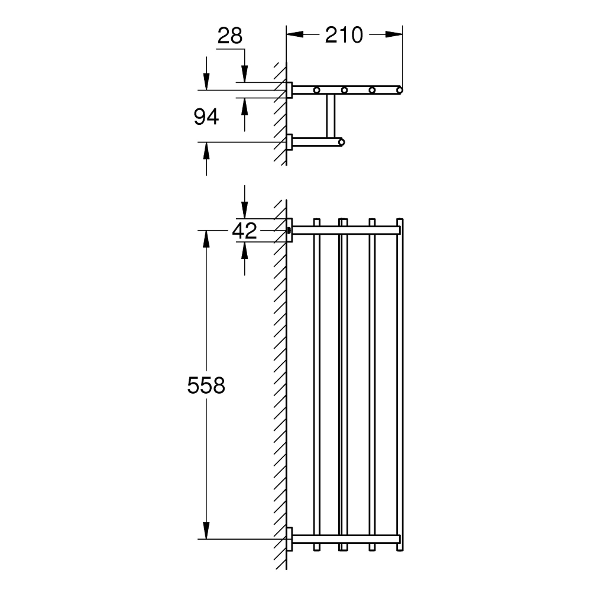 Grohe Essentials Cube Çoklu Havluluk Paslanmaz Çelik 40512DC1