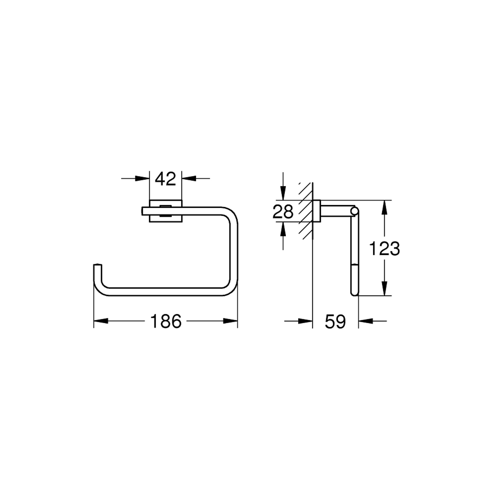 Grohe Essentials Cube Havlu Halkası Paslanmaz Çelik 40510DC1