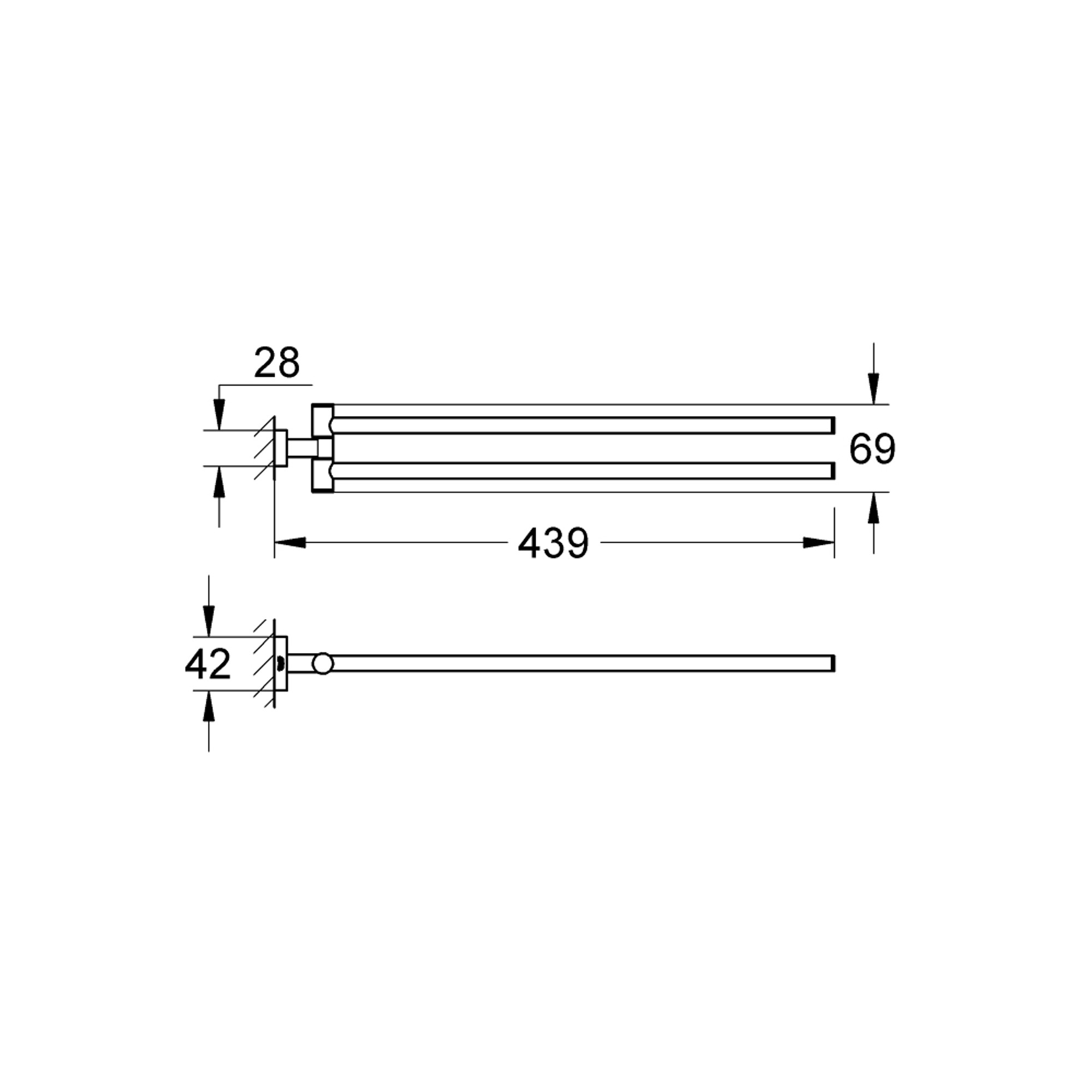 Grohe Essentials Cube Havluluk Fırçalı Sert Grafit 40624AL1