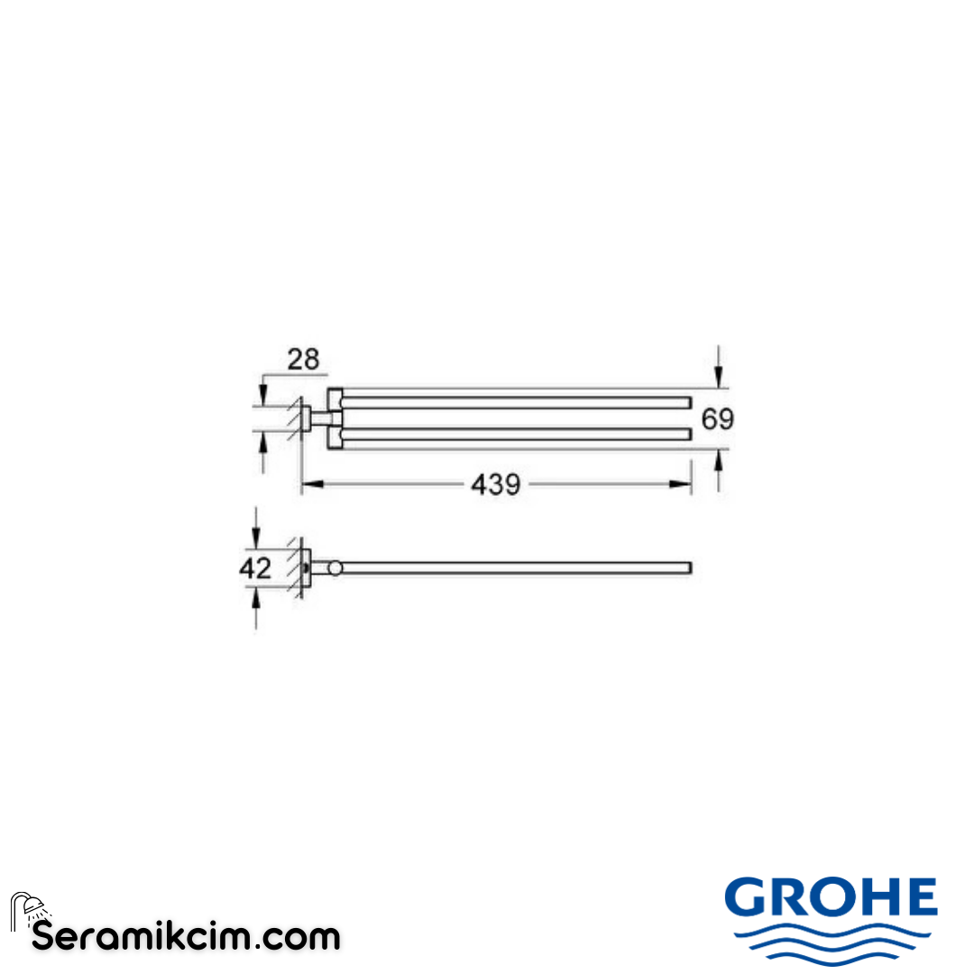 Grohe Essentials Cube İkili Havluluk - 40624001