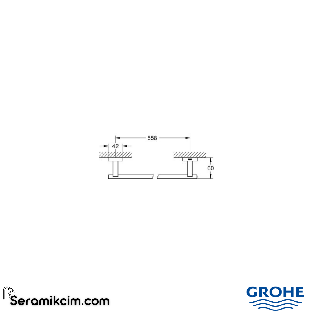 Grohe Essentials Cube Towel Rail 600 40509DC1