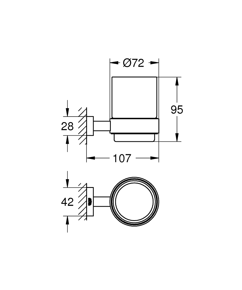Grohe Essentials Cube Tutamaçlı Cam Fırçalık 40755001