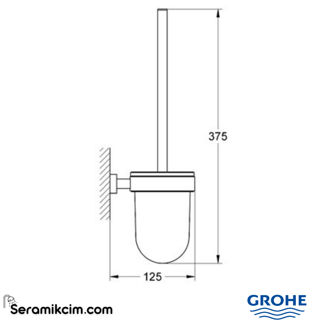 Grohe Essentials Cube Tuvalet Fırçalığı Krom 40513001 - 40513001