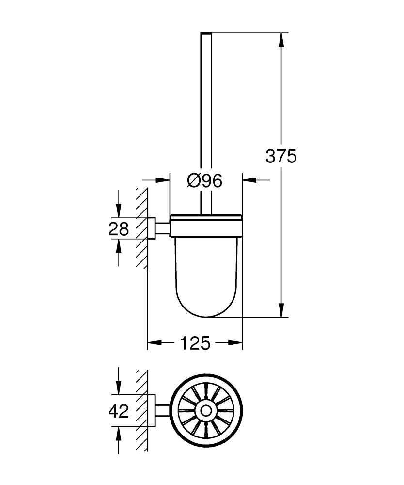 Grohe Essentials Cube Tuvalet Fırçalığı, Fırçalı Sert Grafit 40513AL1
