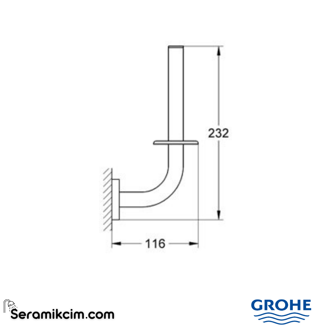 Grohe Essentials Dikey Tuvalet Kağıtlığı Krom 40385001 - 40385001