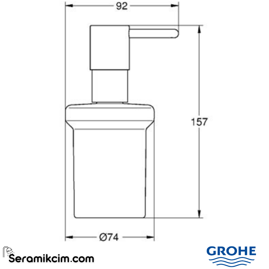 Grohe Essentials Duvara Monte Sıvı Sabunluk (Tutacağı Hariç), Krom 40394001 - 40394001
