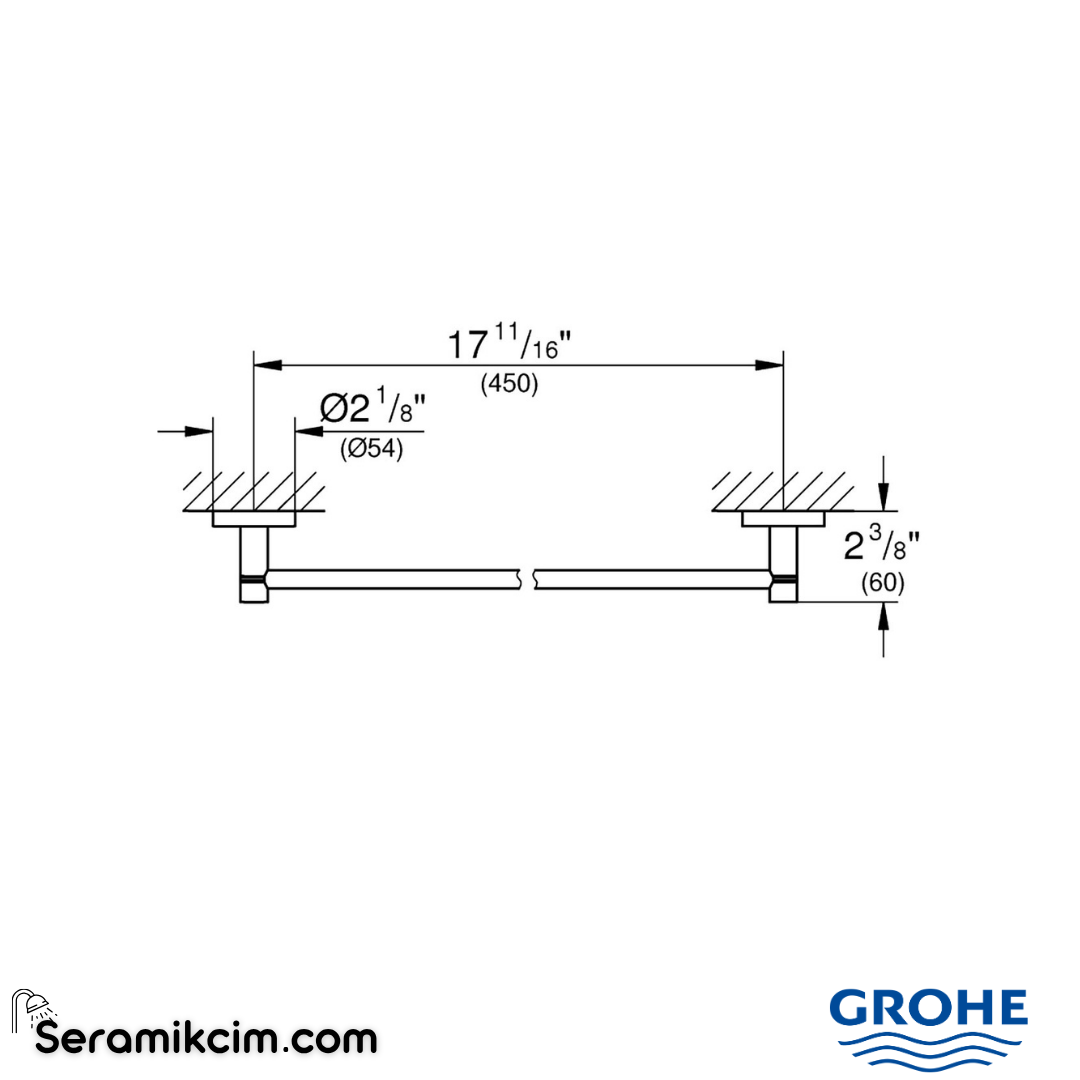 Grohe Essentials Havluluk, 45cm, Parlak Altın 40688GL1 - 40688GL1