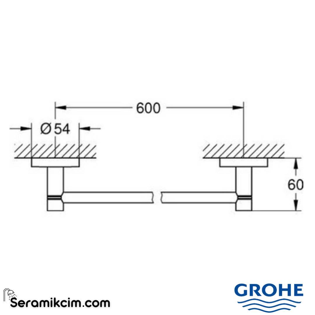 Grohe Essentials Havluluk, 60 cm, Bakır - 40366DA1 - 40366DA1