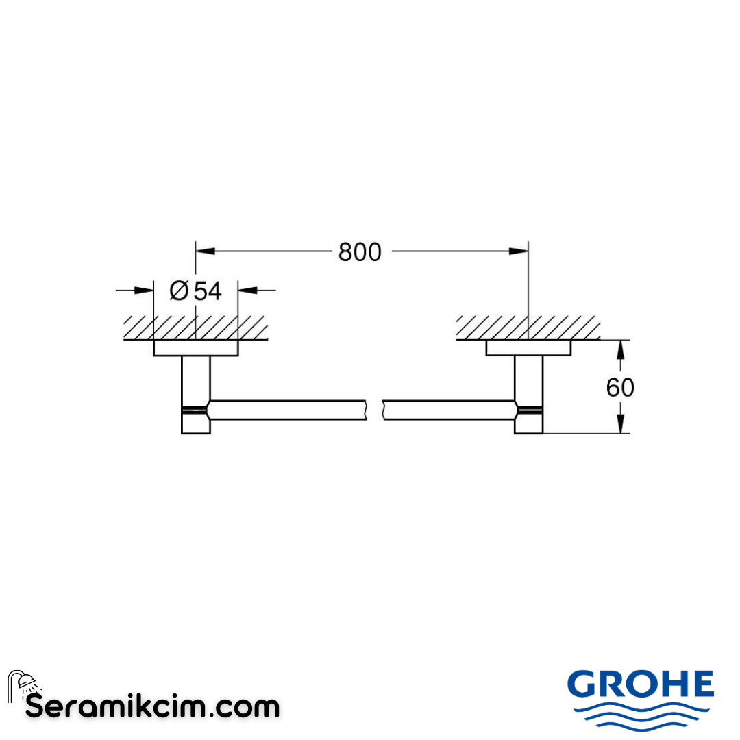 Grohe Essentials Havluluk, 80 cm, Parlak Bakır 40386DA1