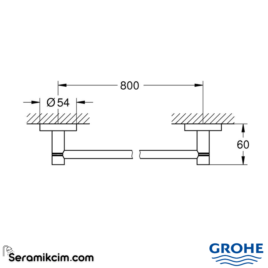 Grohe Essentials Havluluk, 80cm Krom 40386001 - 40386001