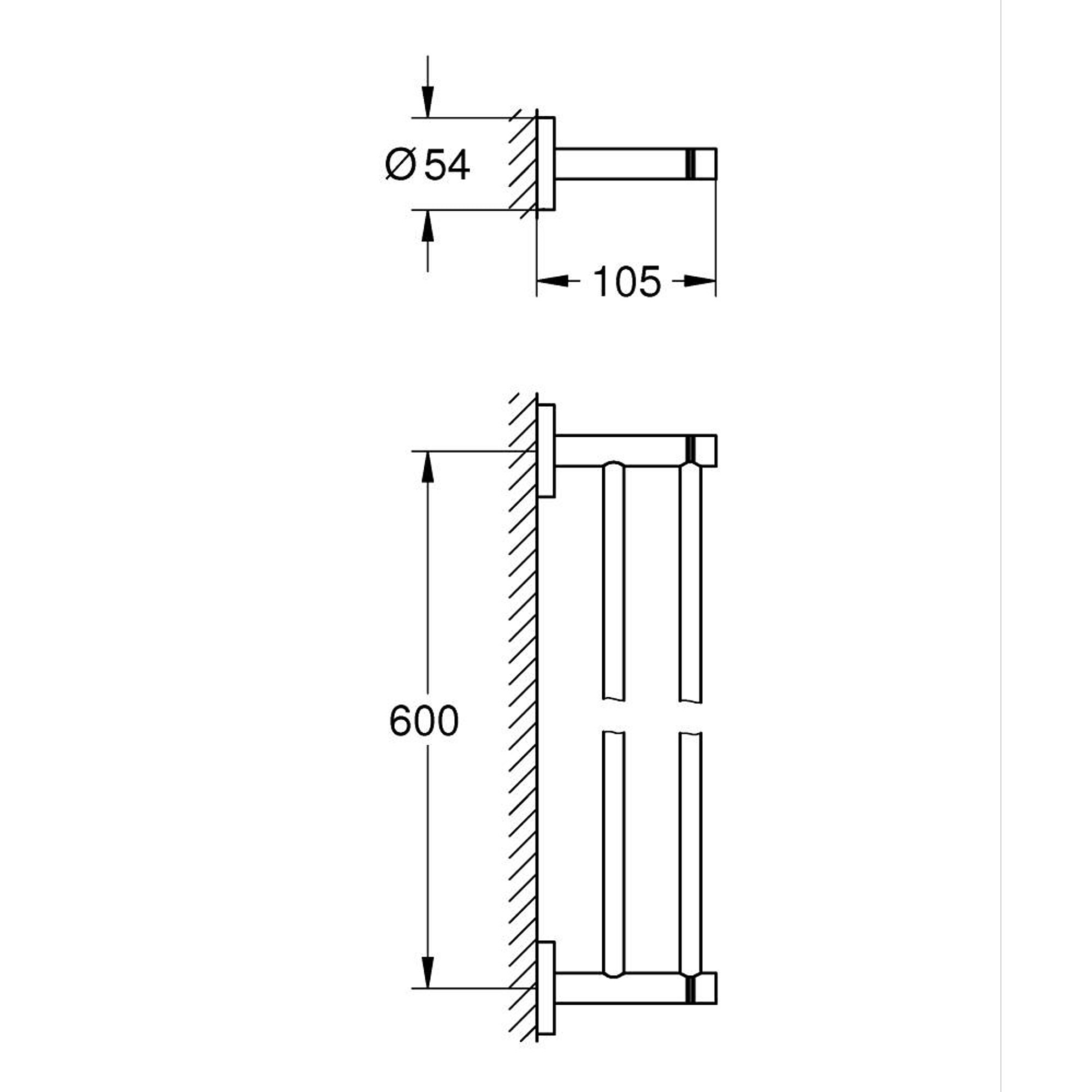 Grohe Essentials İkili Havluluk 60 cm Paslanmaz Çelik 40802DC1