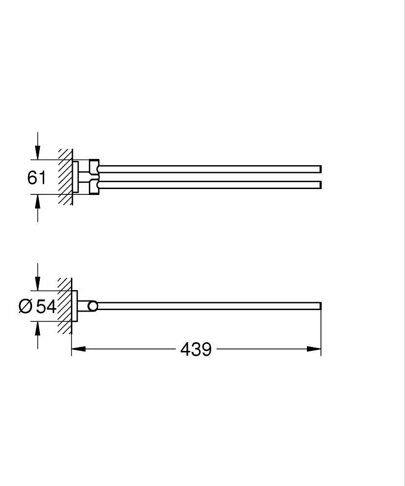 Grohe Essentials İkili Havluluk, Paslanmaz Çelik 40371DC1
