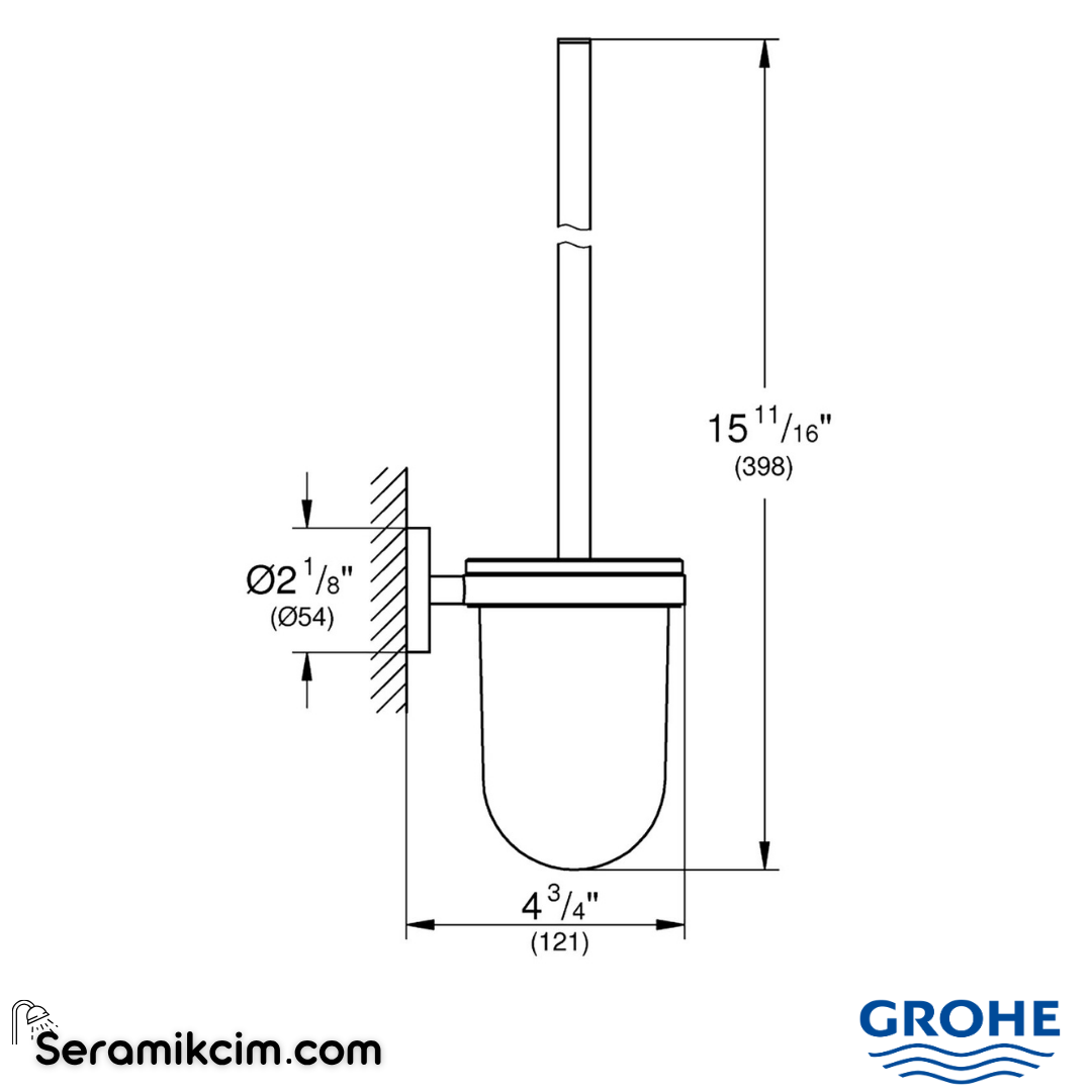 Grohe Essentials Tuvalet Fırçalığı, Fırçalı Bakır 40374DL1