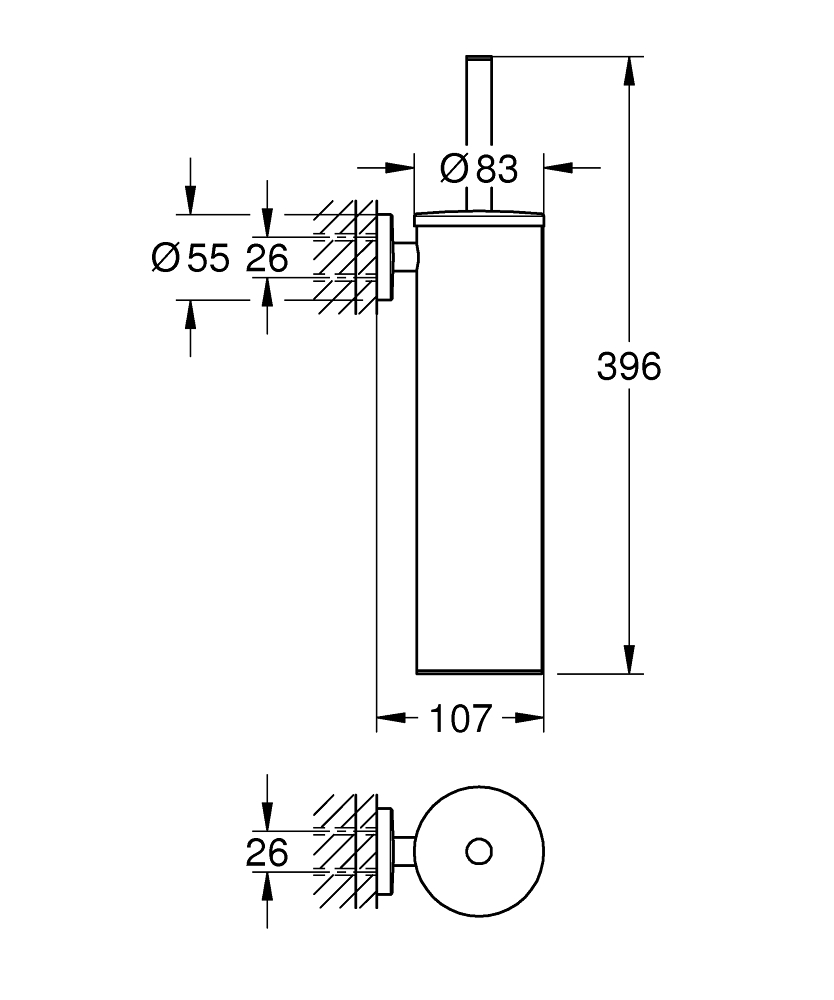 Grohe Essentials Tuvalet Fırçalığı Krom 40696000