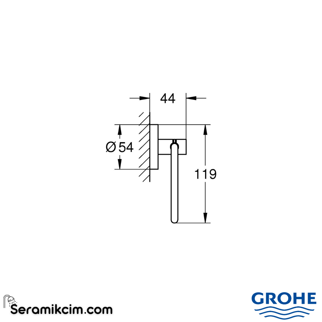 Grohe Essentials Tuvalet Kağıtlığı, Sert Grafit 40689A01 - 40689A01