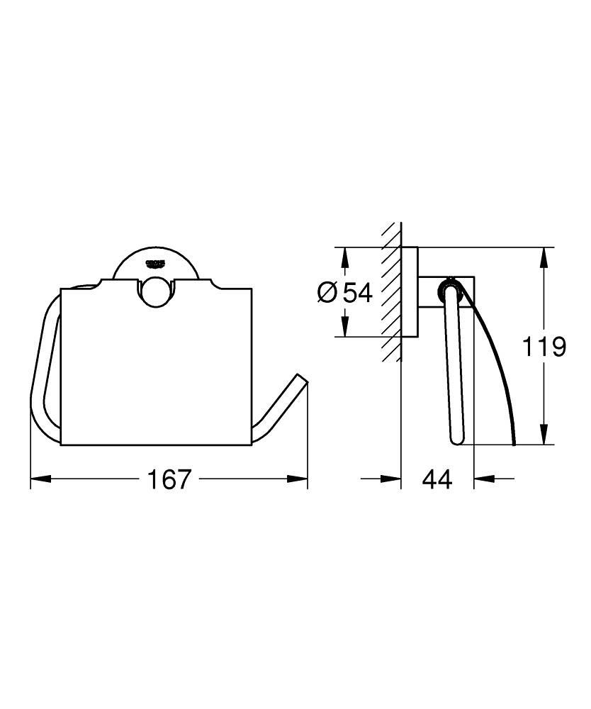 Grohe Essentials Tuvalet Kağıtlığı w/Cover Mat Siyah 1024652430 - 1024652430