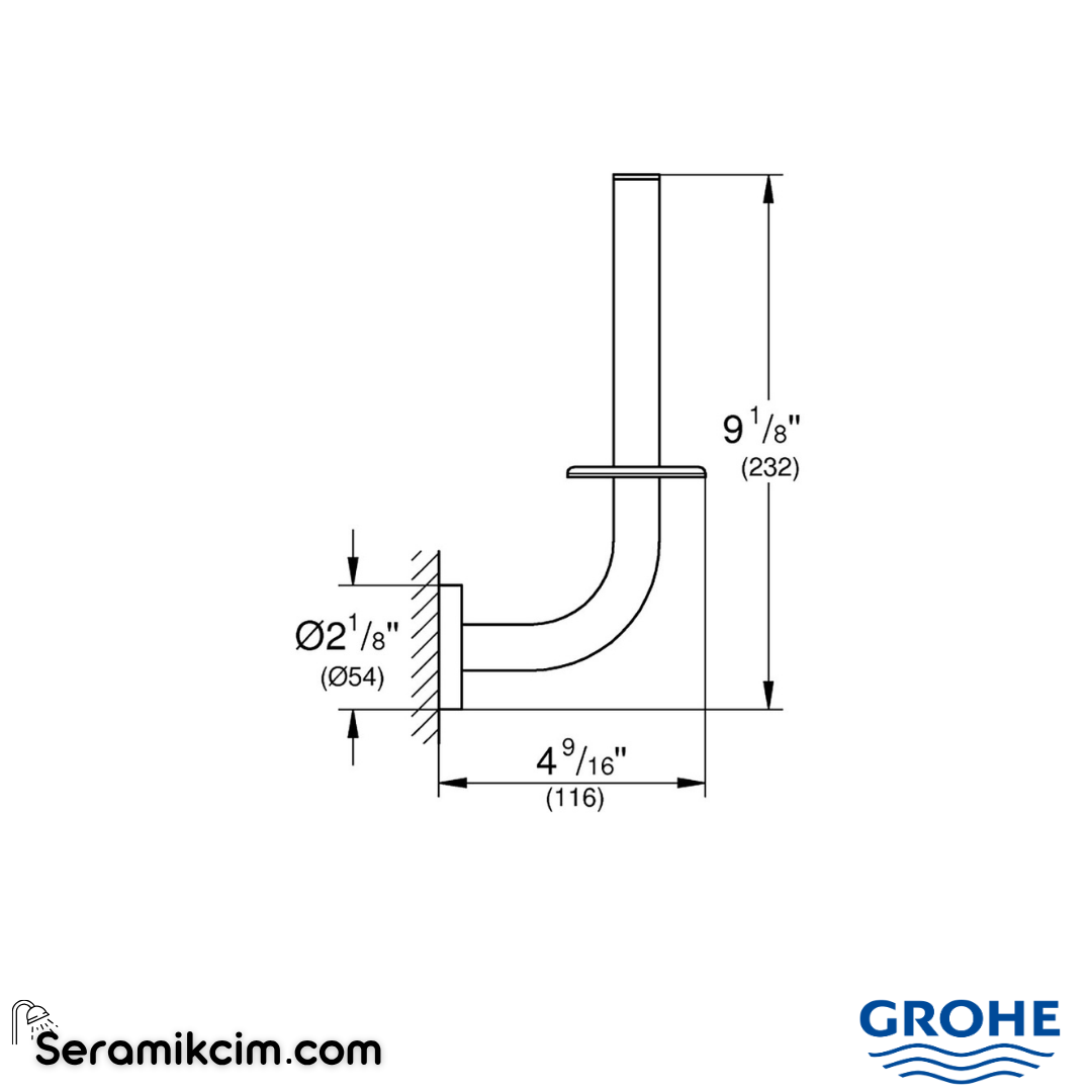 Grohe Essentials Yedek Tuvalet Kağıtlığı, Parlak Altın 40385GL1