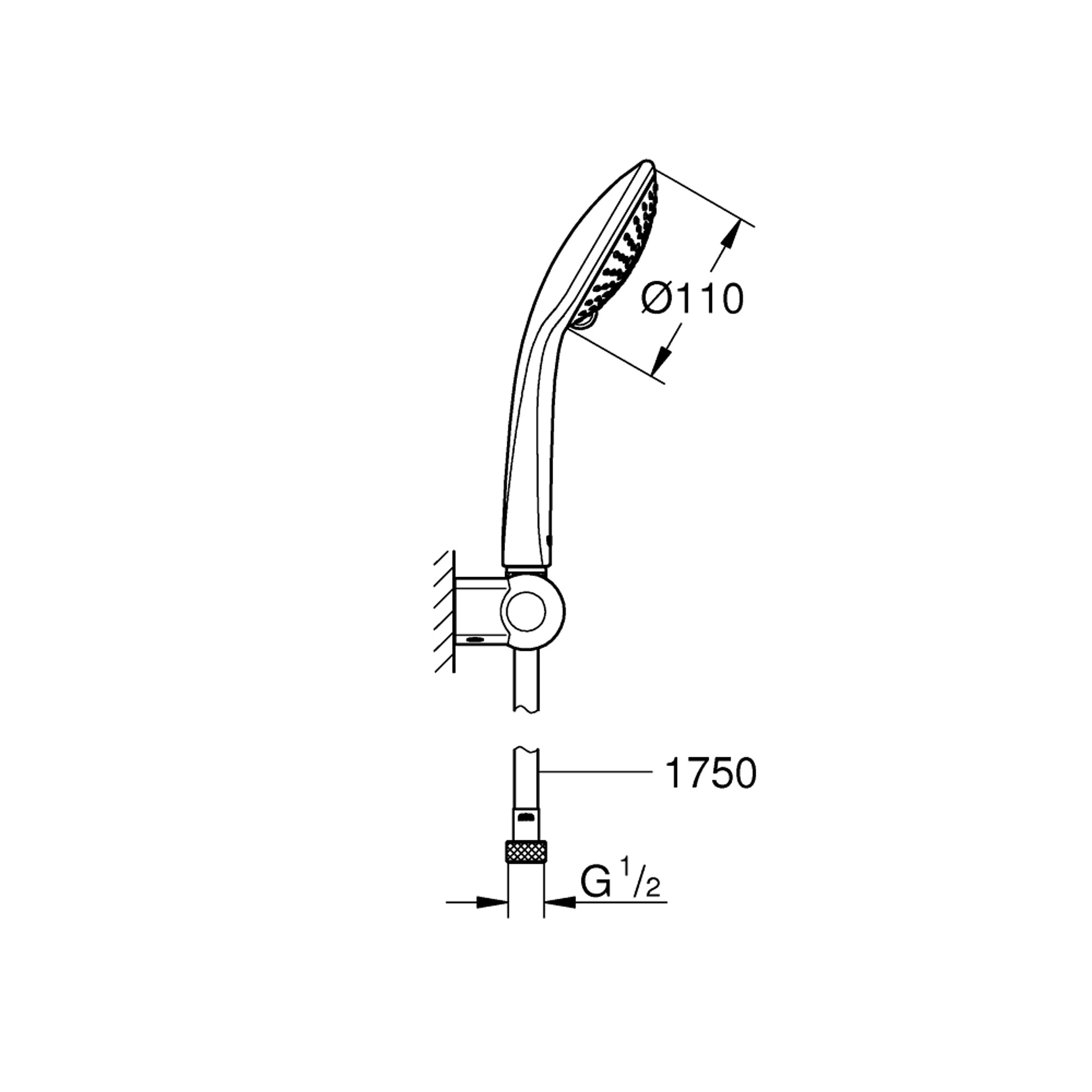 Grohe Euphoria 110 Champagne Duş Askısı ve El Duşu Seti 3 Fonksiyonlu Krom 27355000