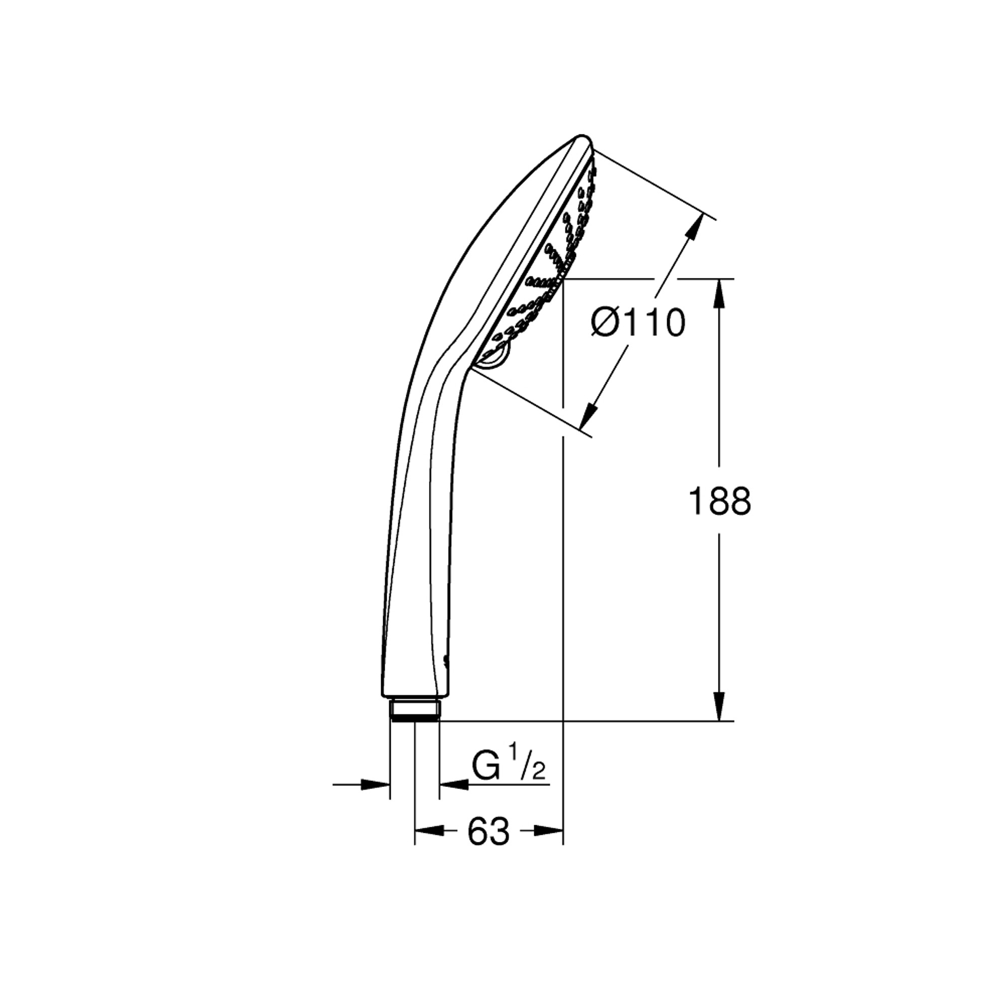 Grohe Euphoria 110 Massage El Duşu 3 Fonksiyonlu Krom 27239000