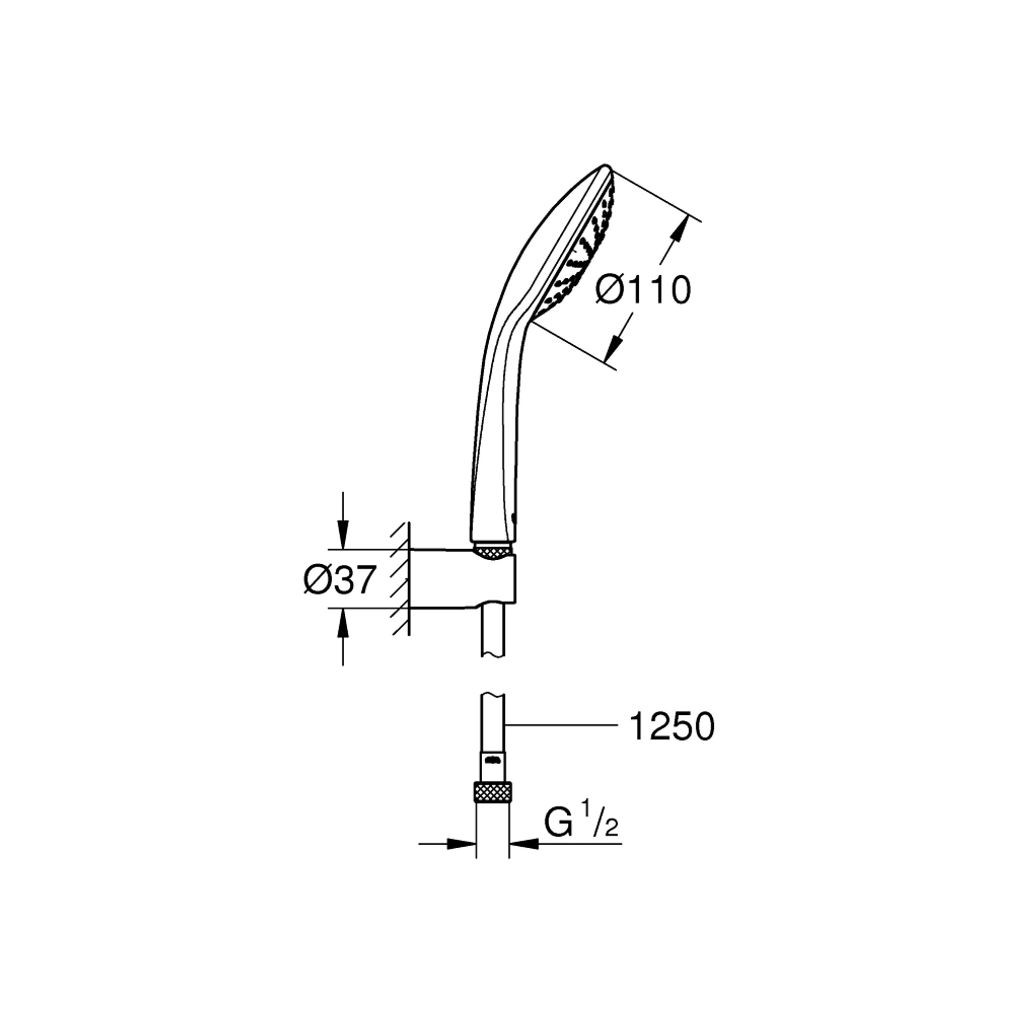Grohe Euphoria 110 Mono Duş Askısı ve El Duşu Seti 1 Fonksiyonlu Krom 27354000