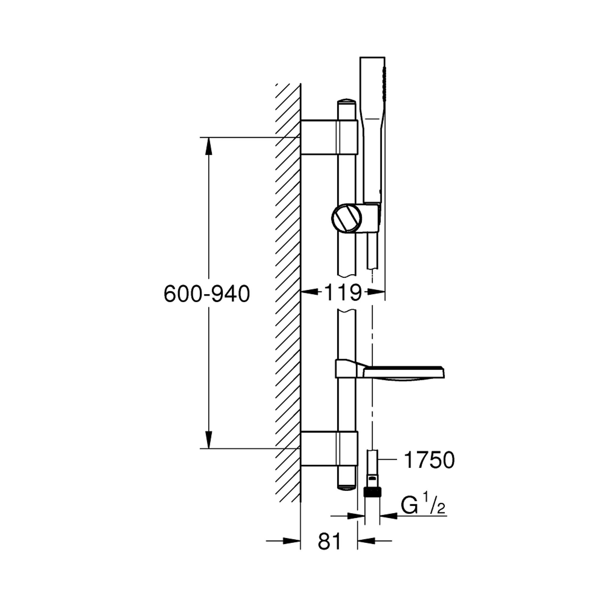 Grohe Euphoria Cosmopolitan Stick Duş Seti 90 cm Sürgülü Krom 27368000