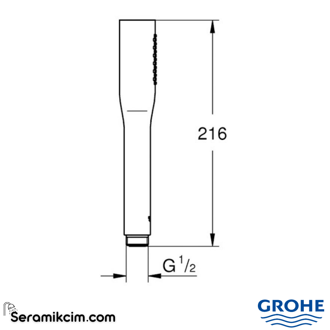 Grohe Euphoria Cosmopolitan Stick El Duşu, 1 Fonksiyonlu Krom 27400000 - 27400000