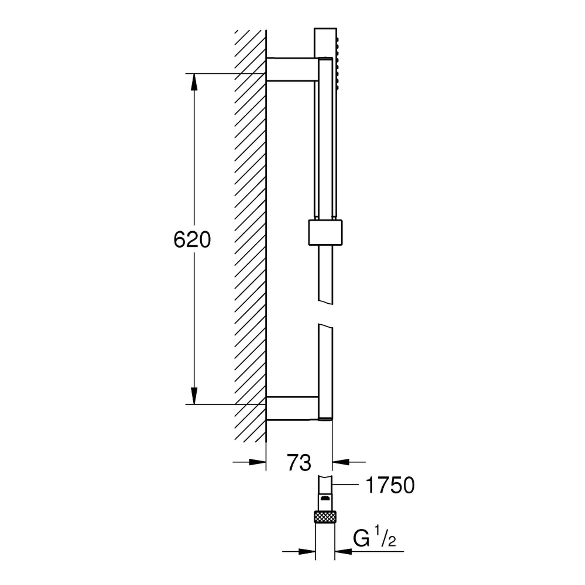 Grohe Euphoria Cube+ Stick Sürgülü Duş Seti 1 Fonksiyonlu Krom 27891000