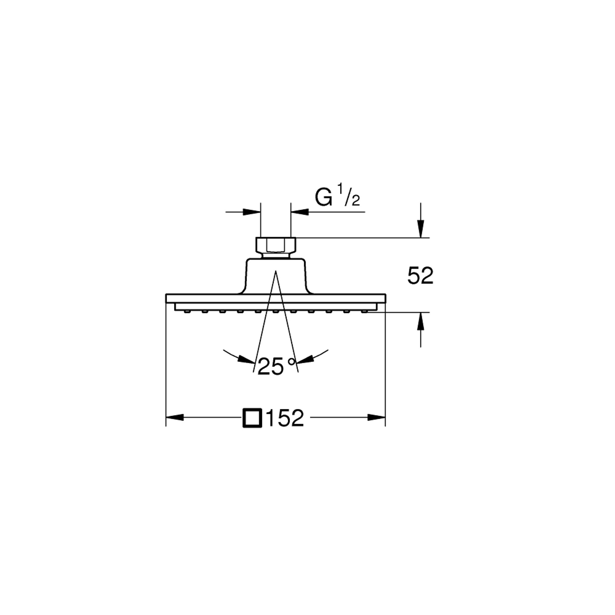 Grohe Euphoria Cube Tepe Duşu 15,2 cm 1 Fonksiyonlu Krom 27705000